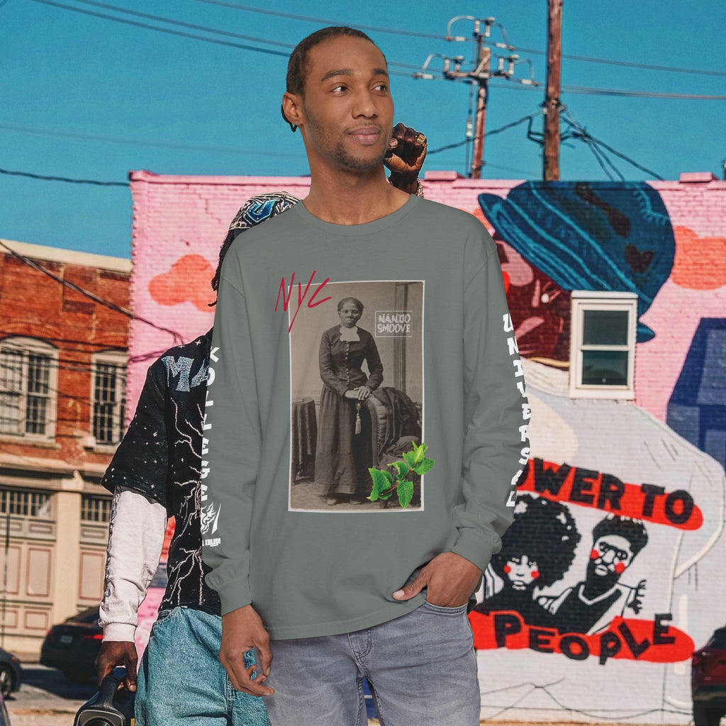 Harriet Tubman Unisex Garment-dyed Long Sleeve “MinTee” Shirt