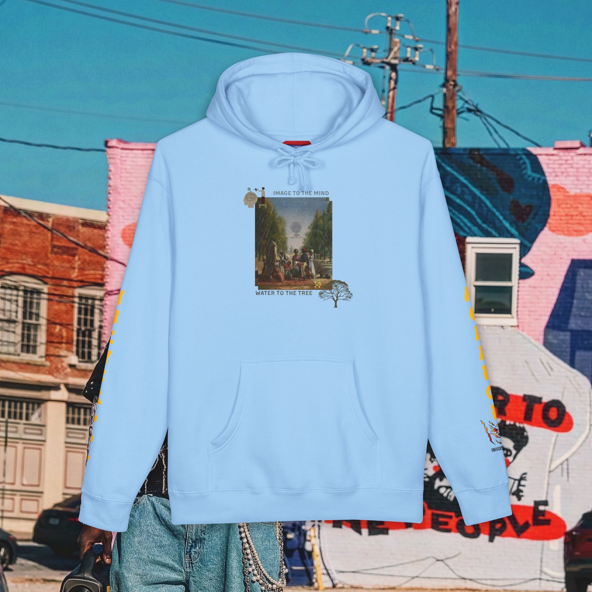 “Image To The Mind, Water To The Tree” Unisex Heavyweight Hooded Sweatshirt