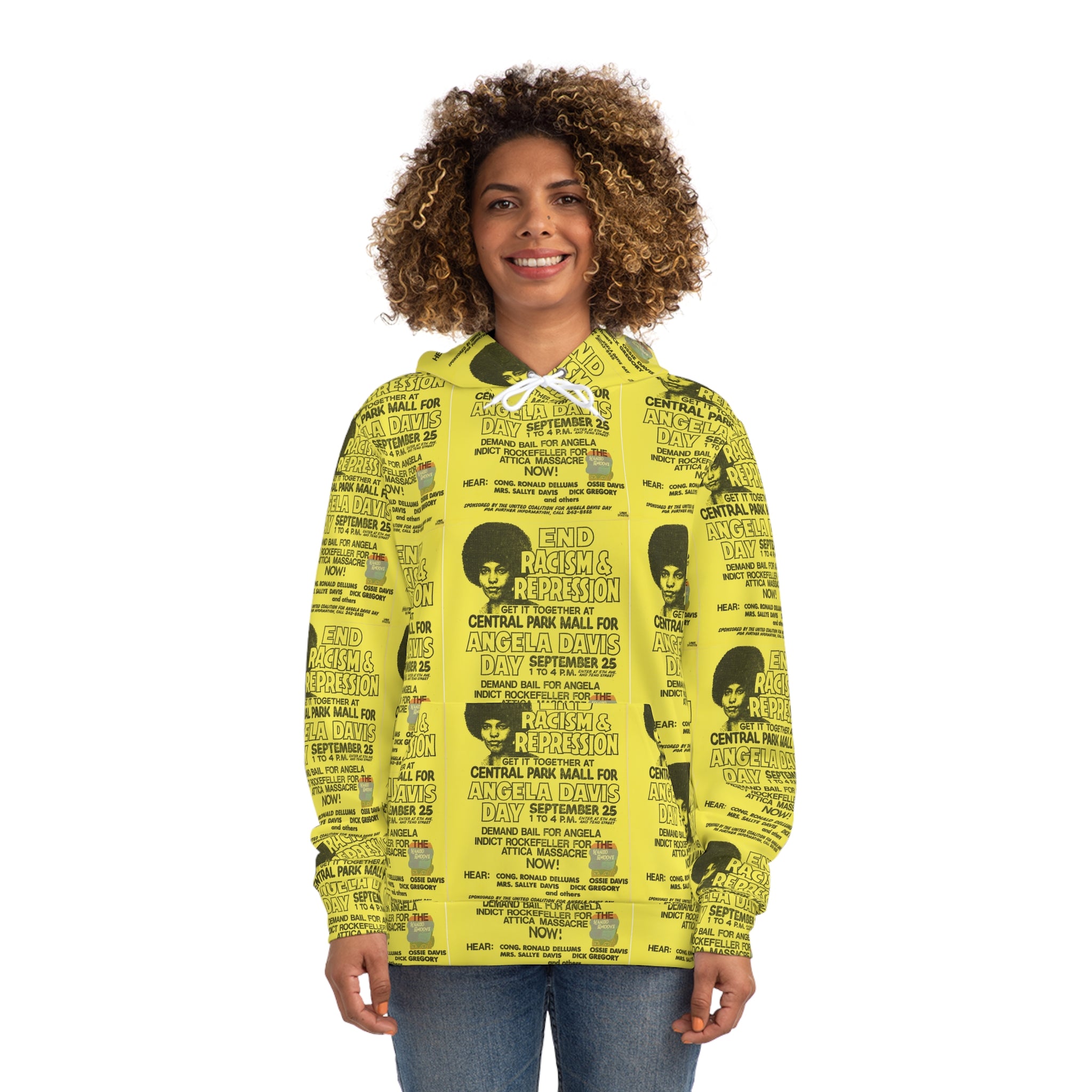 Angela Davis “End Racism and Repression” Hoodie (AOP)