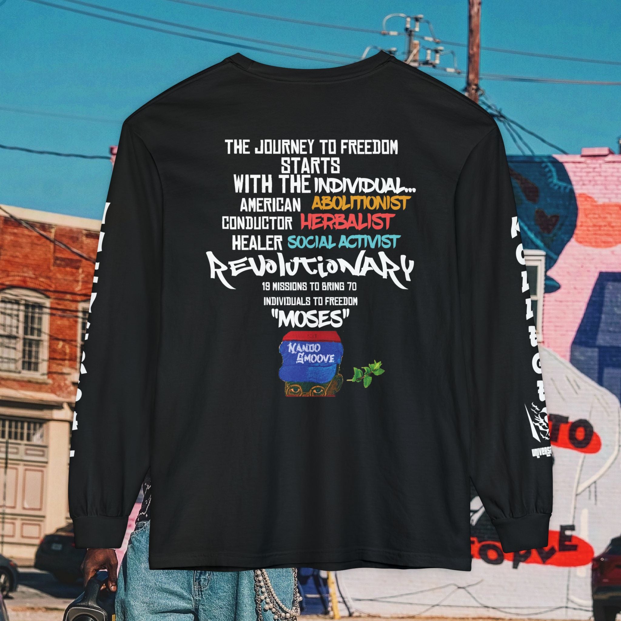 Harriet Tubman Unisex Garment-dyed Long Sleeve “MinTee” Shirt