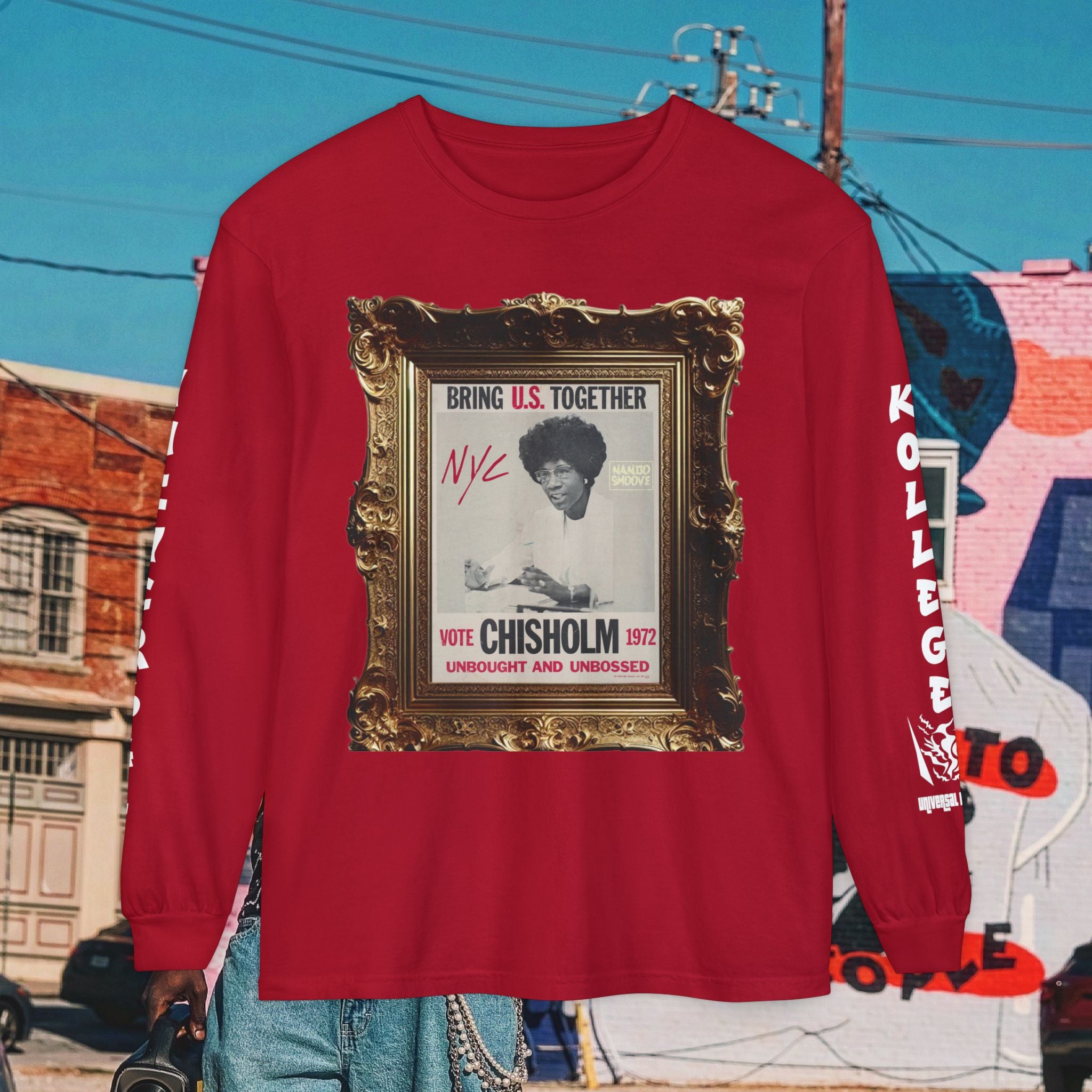 Shirley Chisholm Unisex Garment-dyed Long Sleeve T-Shirt