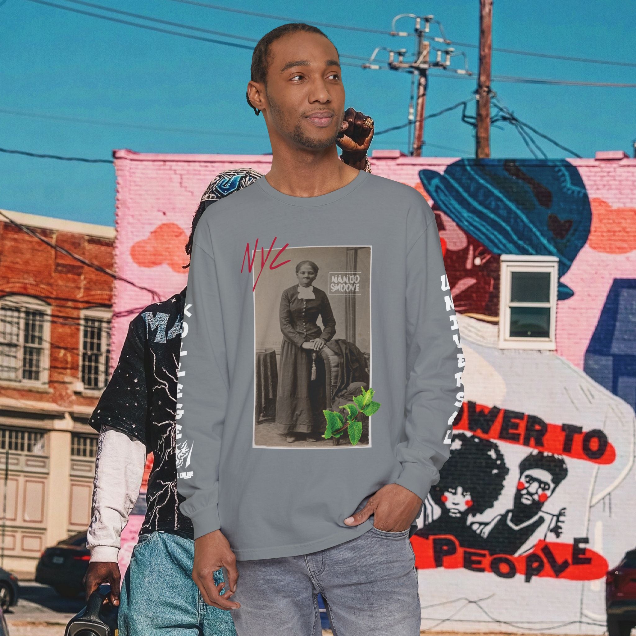 Harriet Tubman Unisex Garment-dyed Long Sleeve “MinTee” Shirt