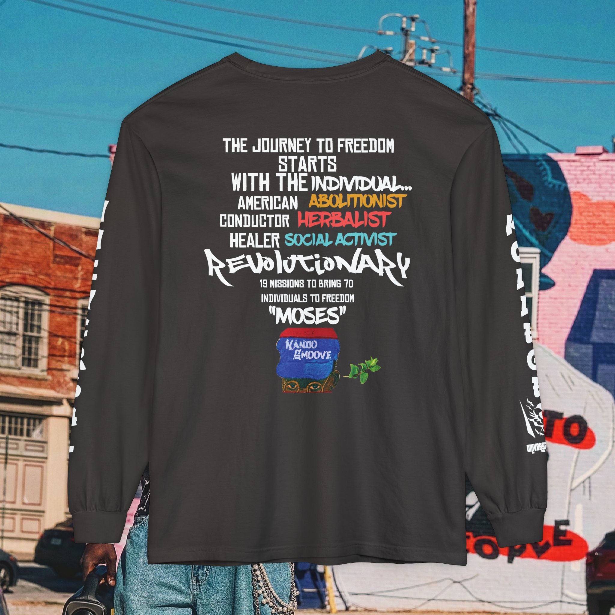 Harriet Tubman Unisex Garment-dyed Long Sleeve “MinTee” Shirt