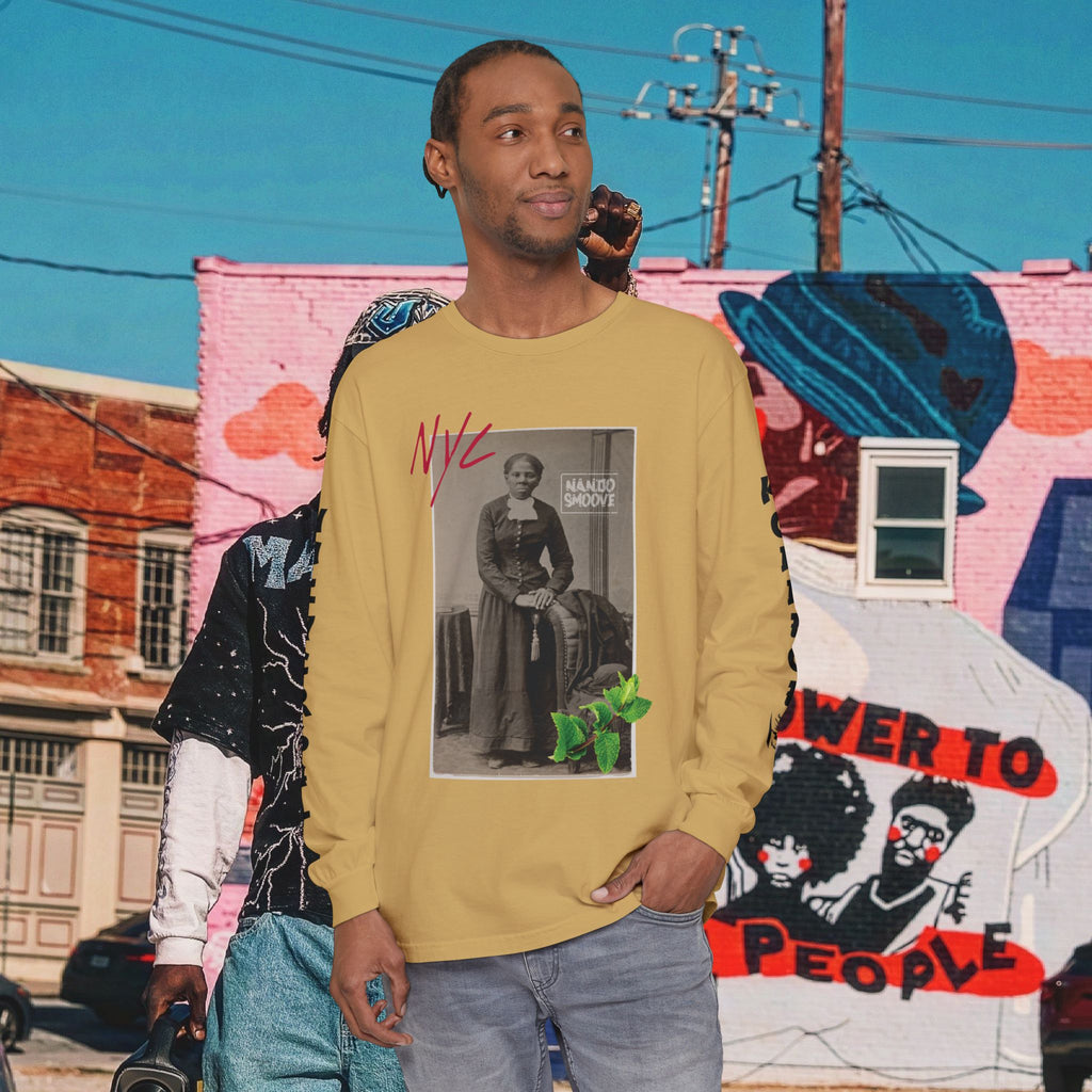 Harriet Tubman Unisex Garment-dyed Long Sleeve “MinTee” Shirt