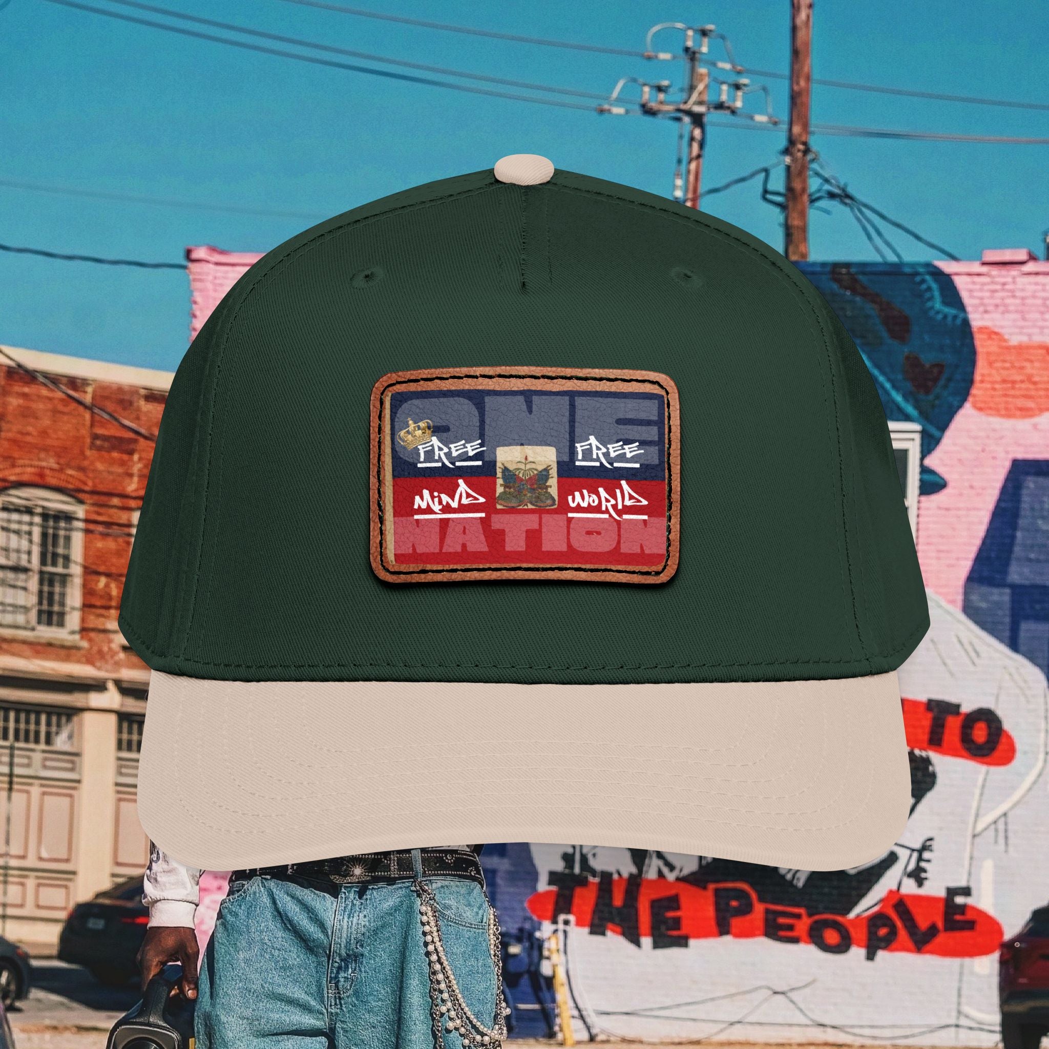 Sa Ka Fete “ONE NATION” Baseball Cap with Leather Patch