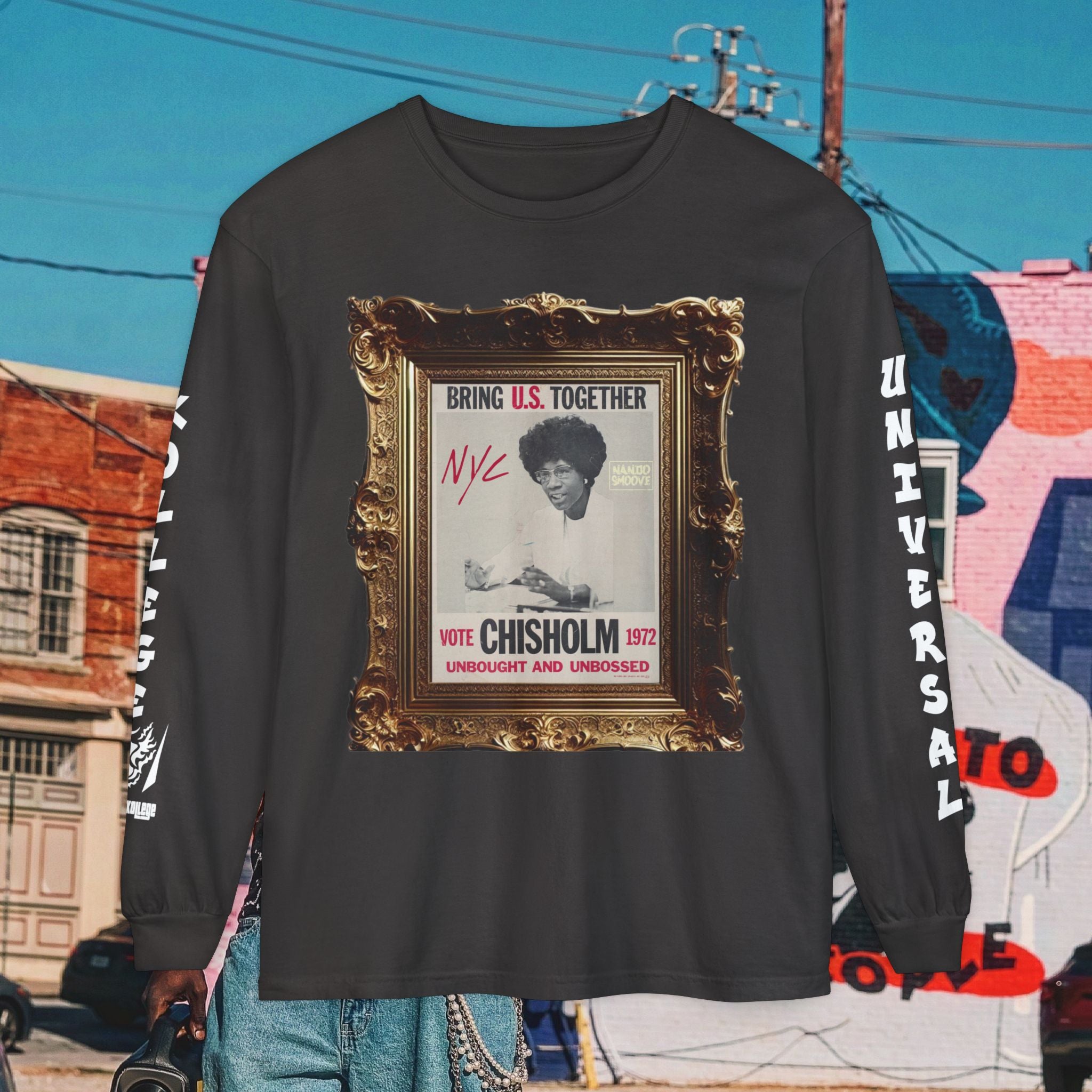 Shirley Chisholm Unisex Garment-dyed Long Sleeve T-Shirt