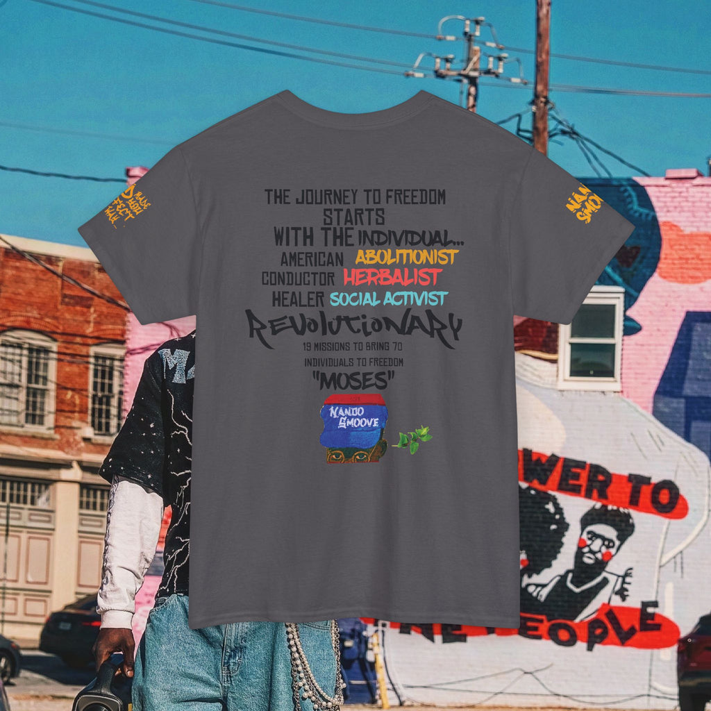 Harriet Tubman Heavy Cotton “MinTee Shirts” Bright Colors Black/Gold Text