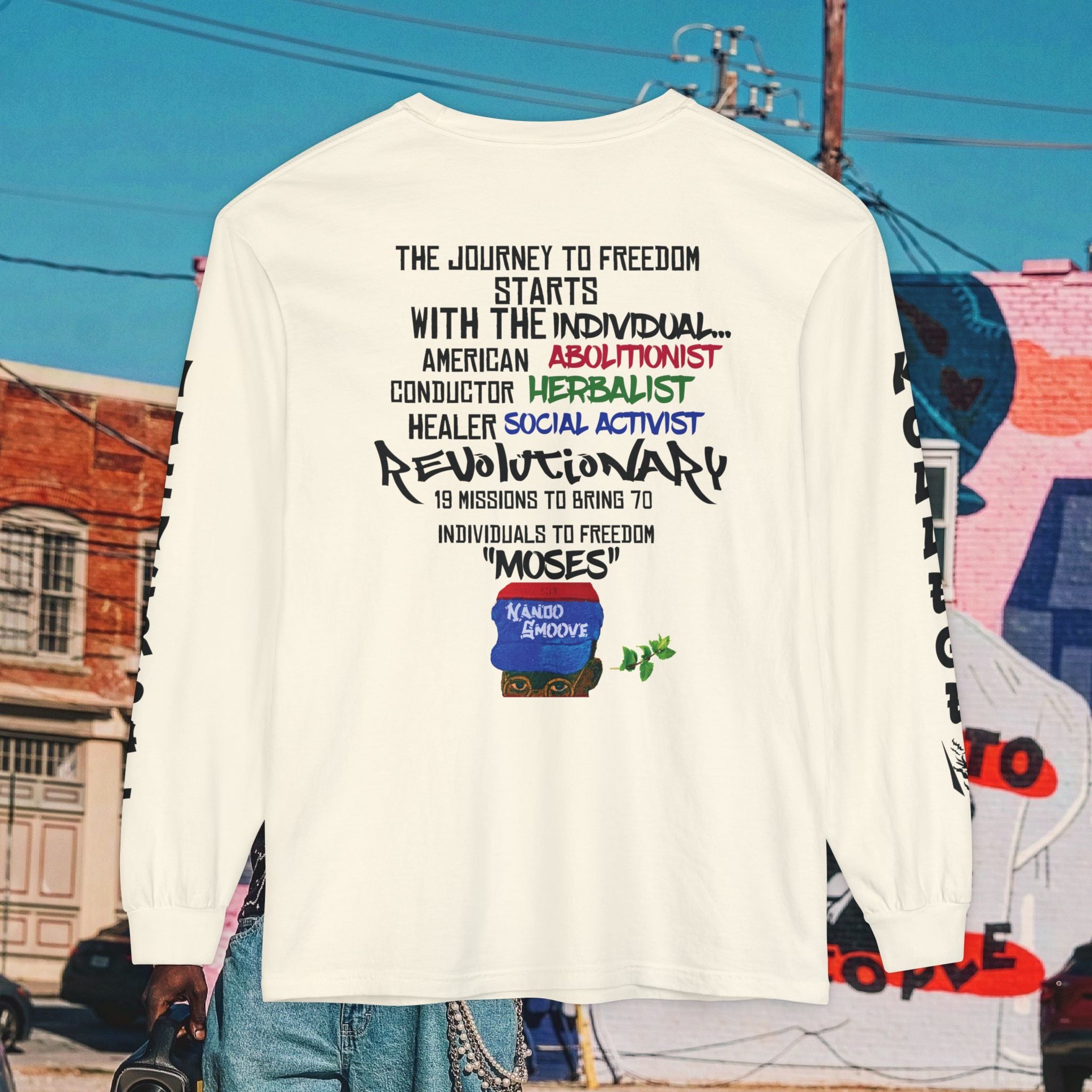 Harriet Tubman Unisex Garment-dyed Long Sleeve “MinTee” Shirt