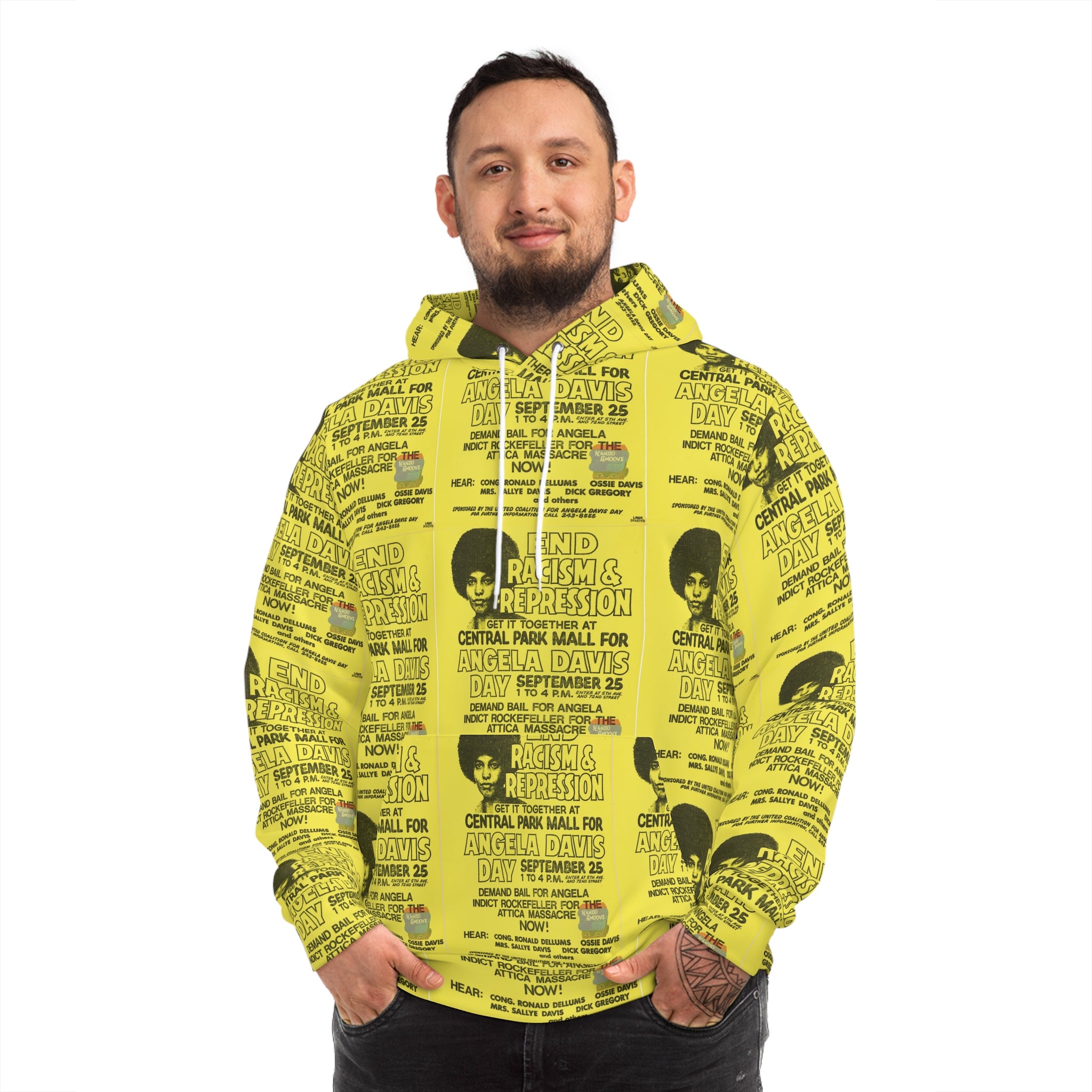 Angela Davis “End Racism and Repression” Hoodie (AOP)