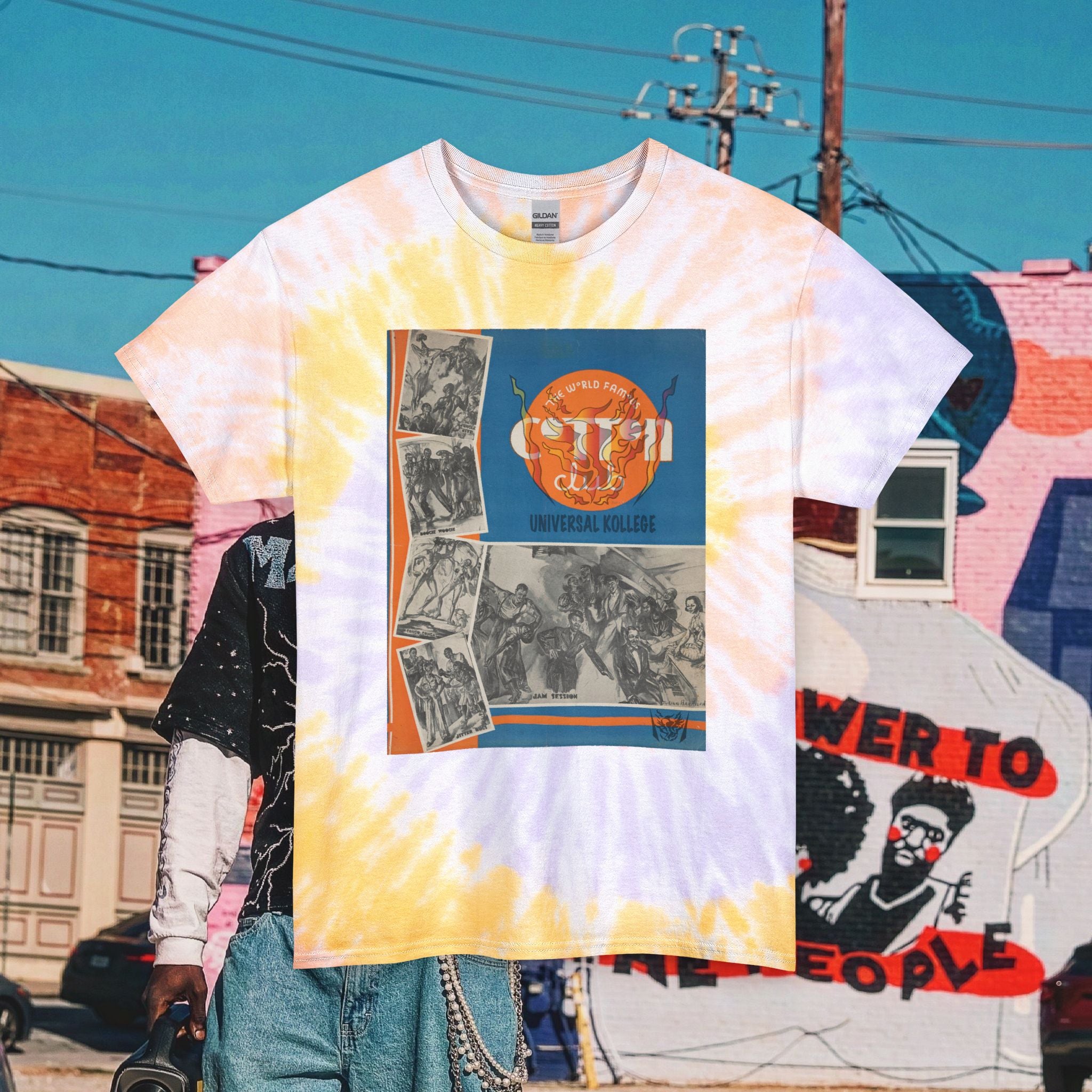 Unisex Tie Dye “World Famous” Cotton Club  Tee