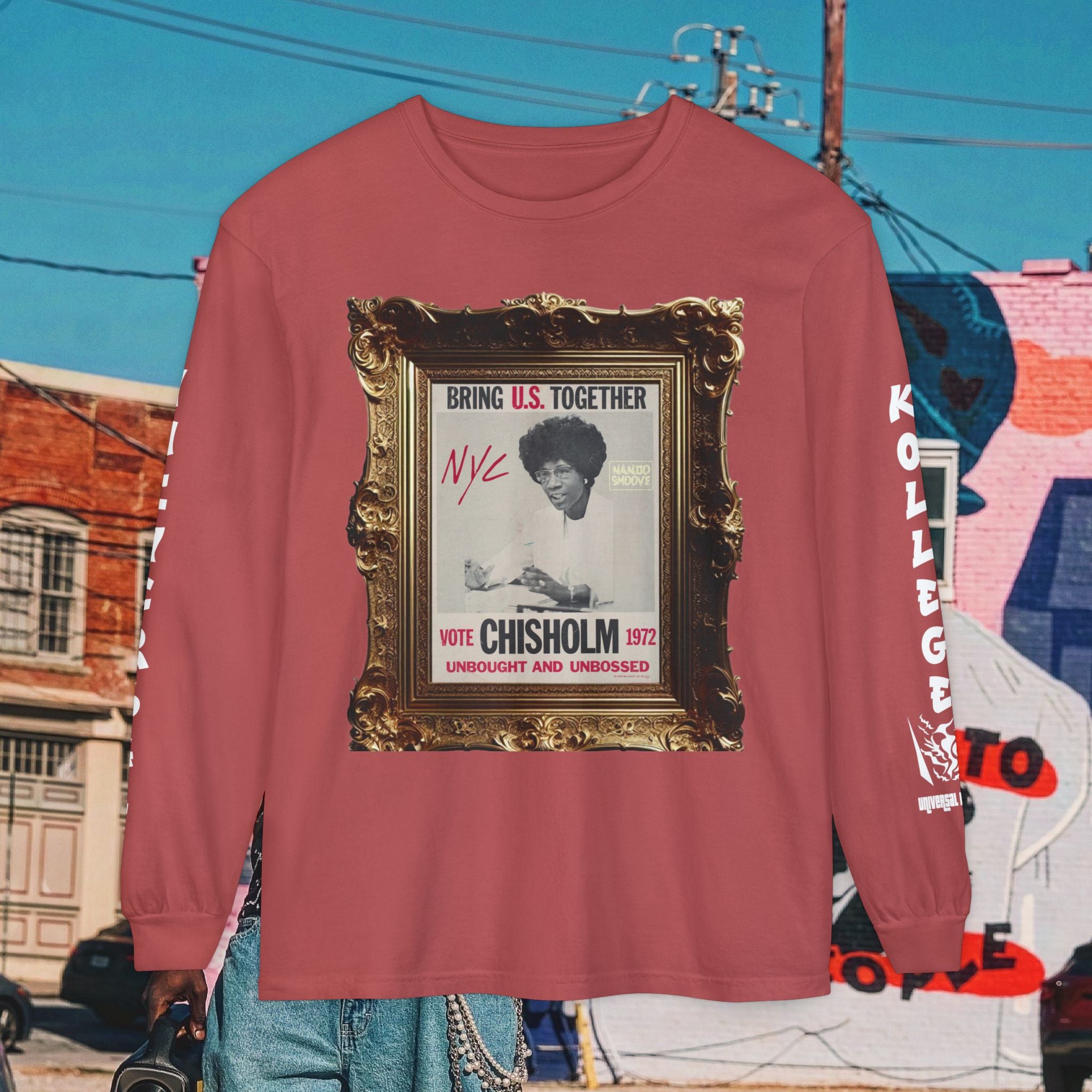 Shirley Chisholm Unisex Garment-dyed Long Sleeve T-Shirt
