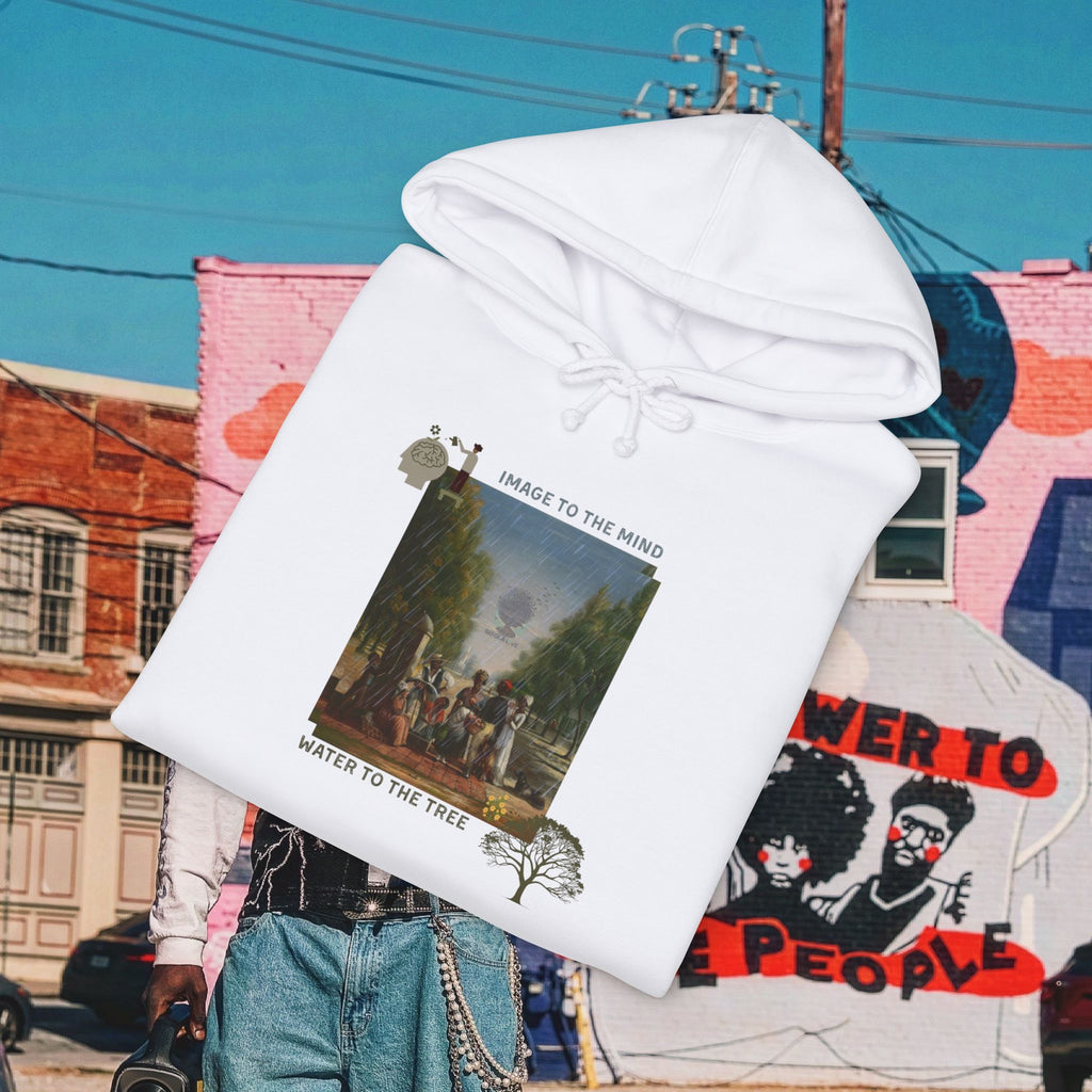 “Image To The Mind, Water To The Tree” Unisex Heavyweight Hooded Sweatshirt