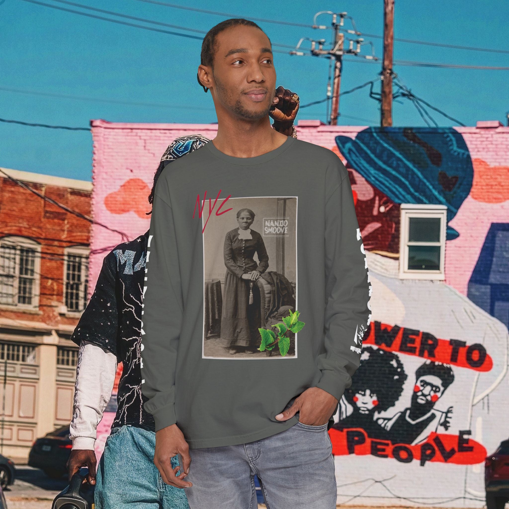 Harriet Tubman Unisex Garment-dyed Long Sleeve “MinTee” Shirt