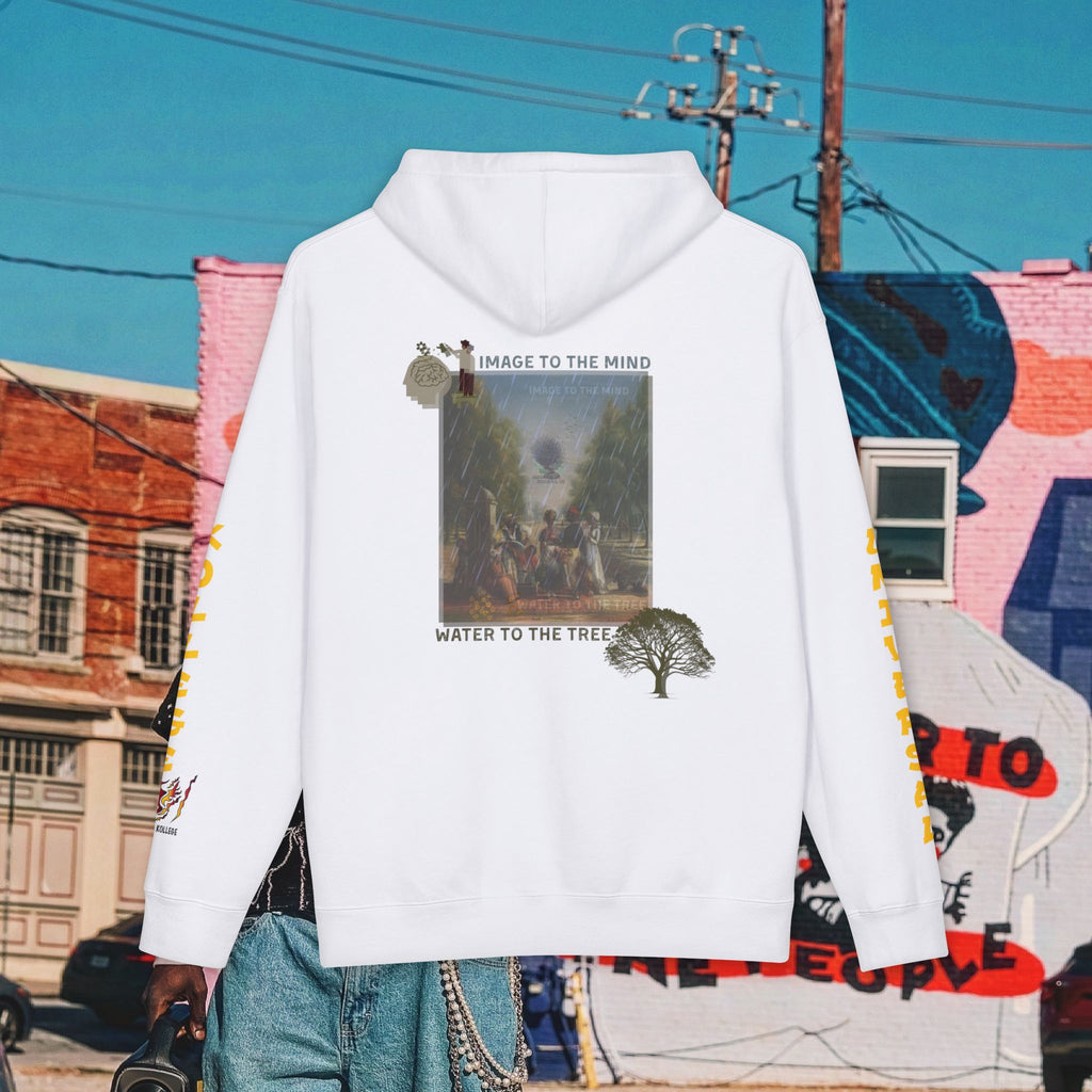 “Image To The Mind, Water To The Tree” Unisex Heavyweight Hooded Sweatshirt