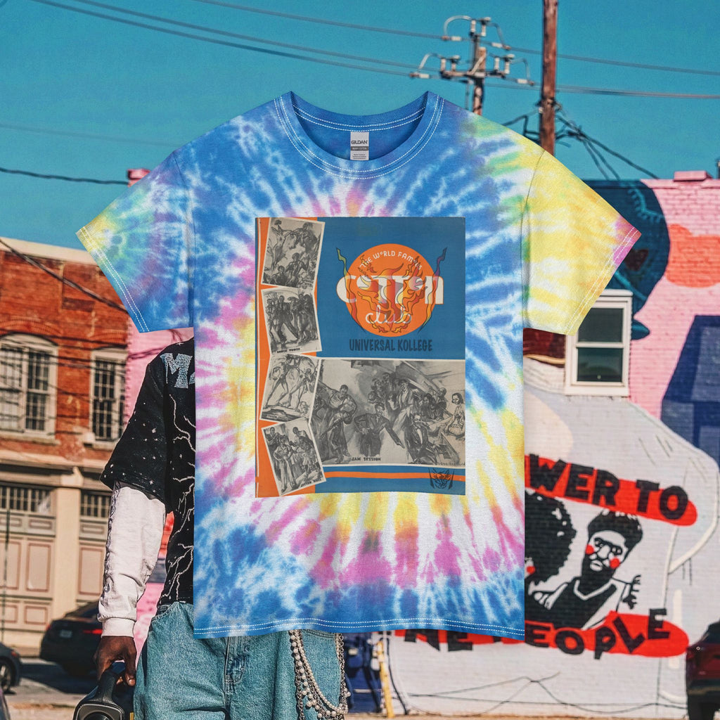 Unisex Tie Dye “World Famous” Cotton Club  Tee