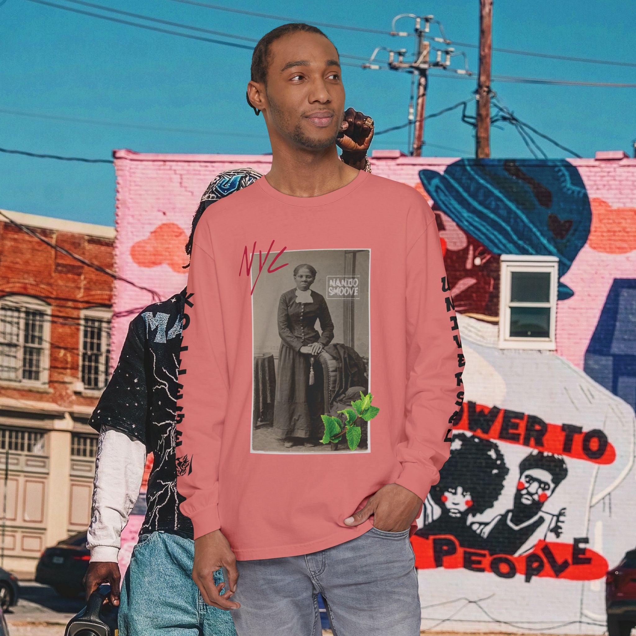 Harriet Tubman Unisex Garment-dyed Long Sleeve “MinTee” Shirt