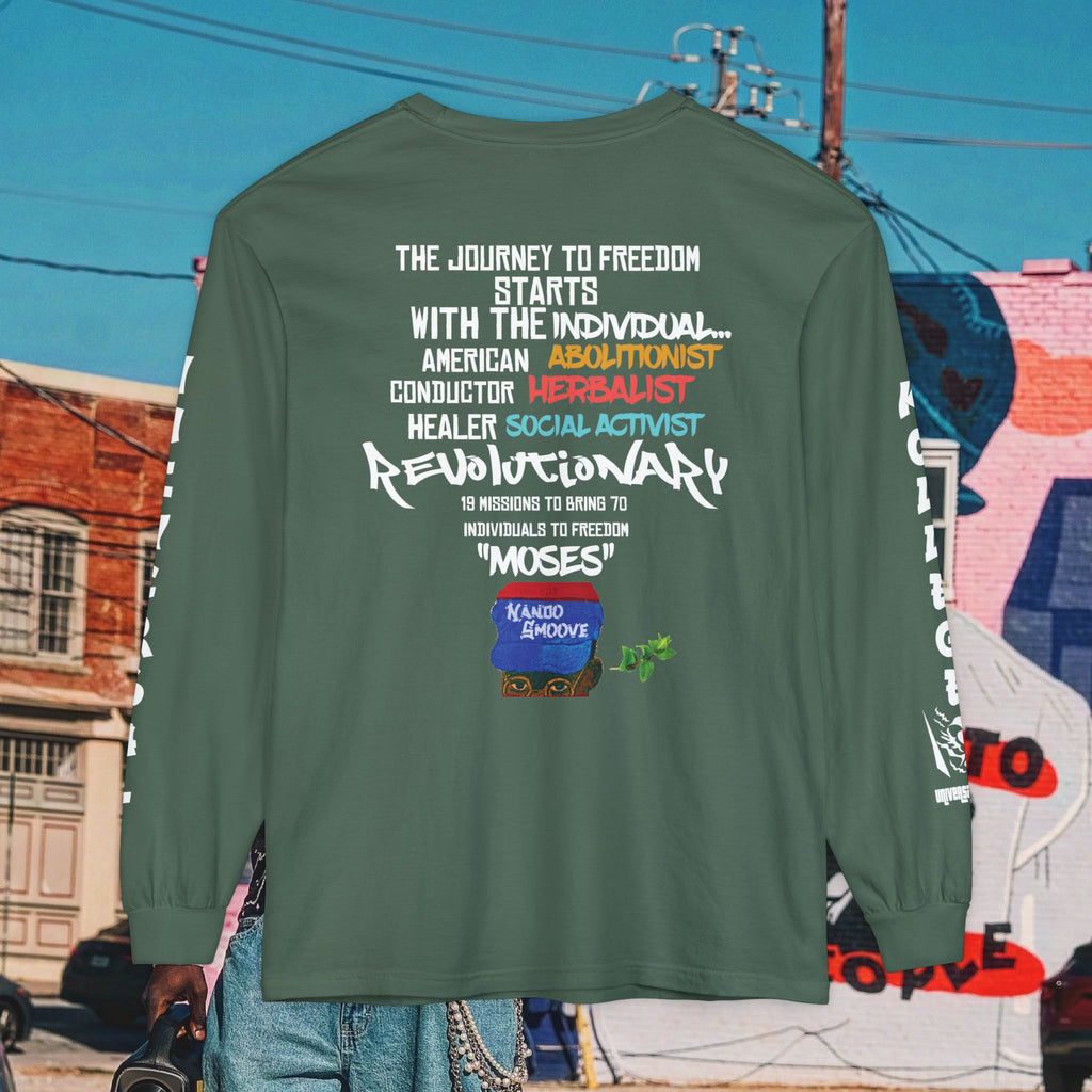 Harriet Tubman Unisex Garment-dyed Long Sleeve “MinTee” Shirt