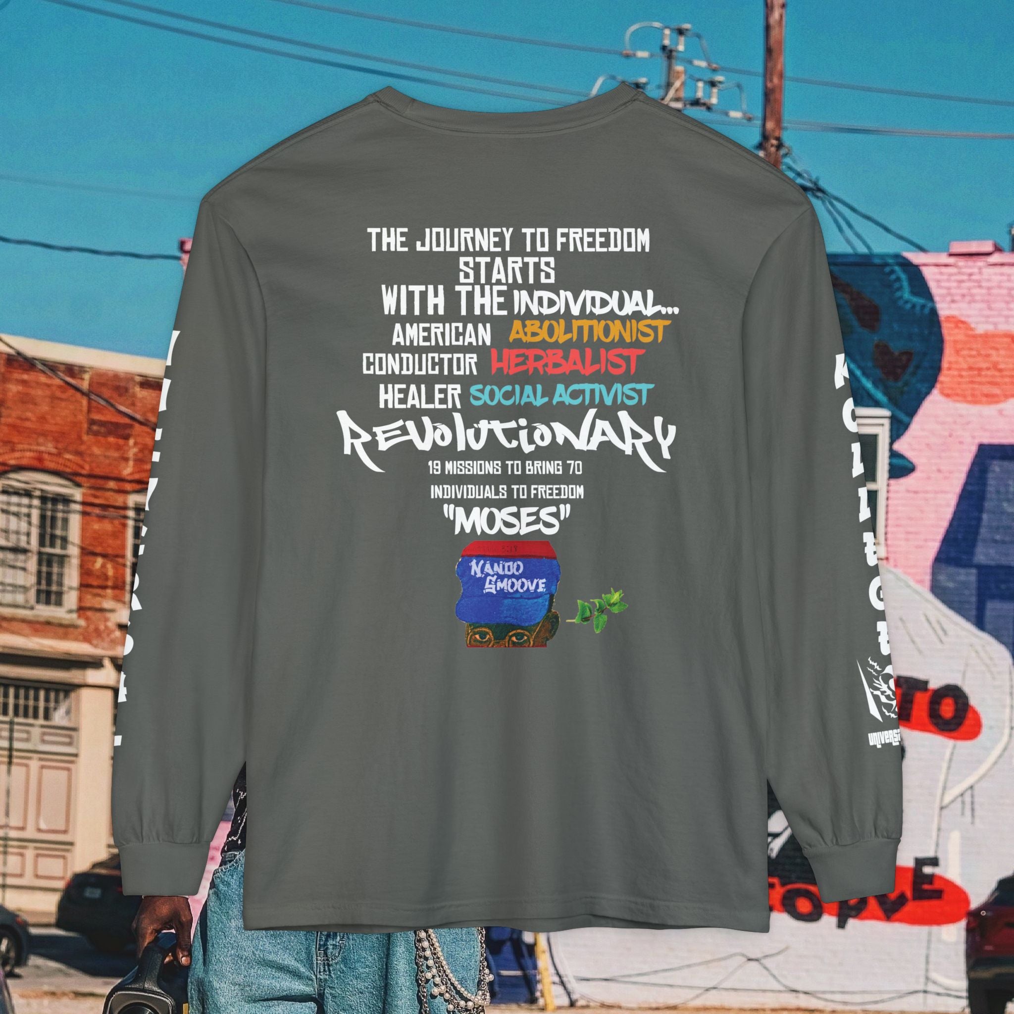 Harriet Tubman Unisex Garment-dyed Long Sleeve “MinTee” Shirt