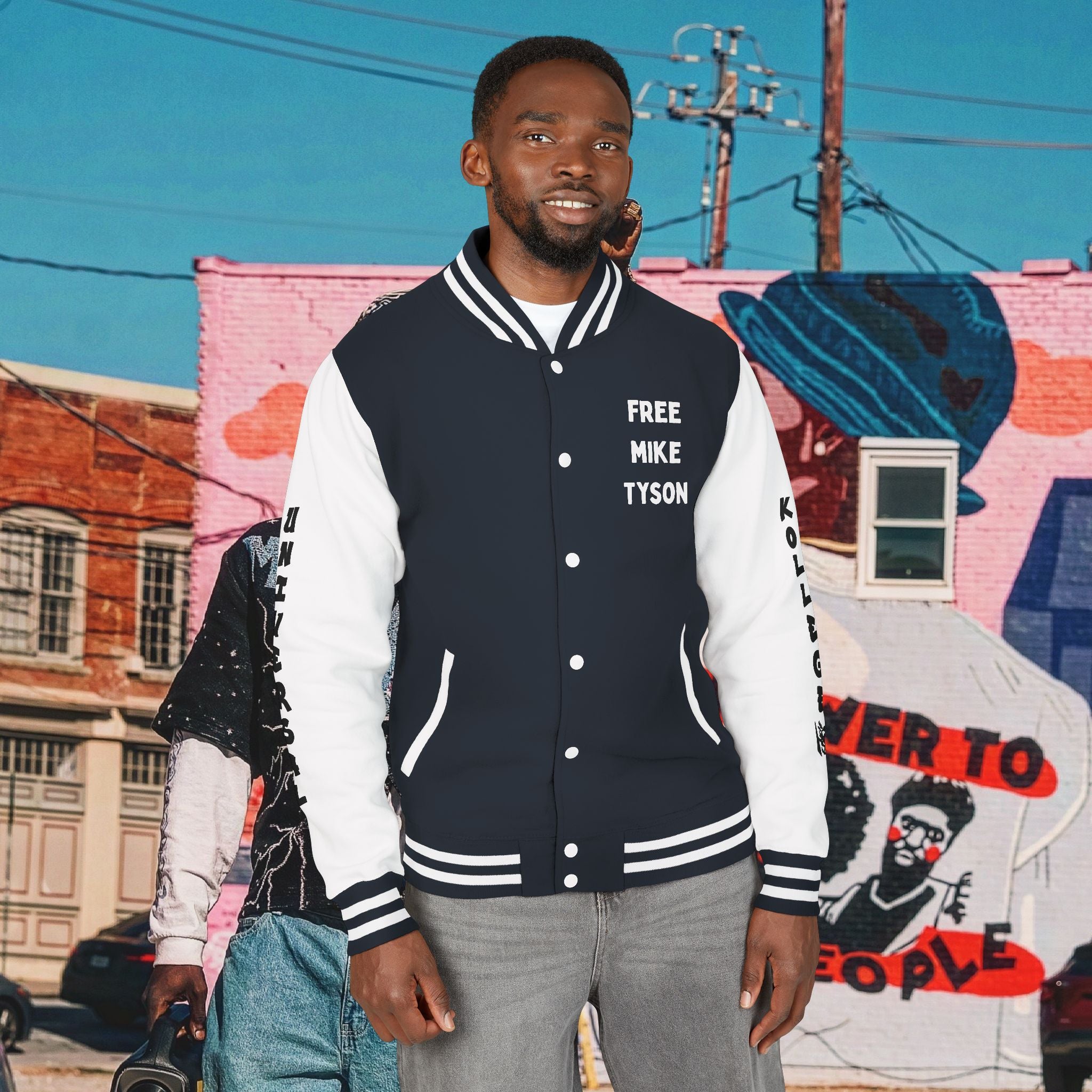 “FREE MIKE TYSON” Unisex Heavyweight Letterman Jacket