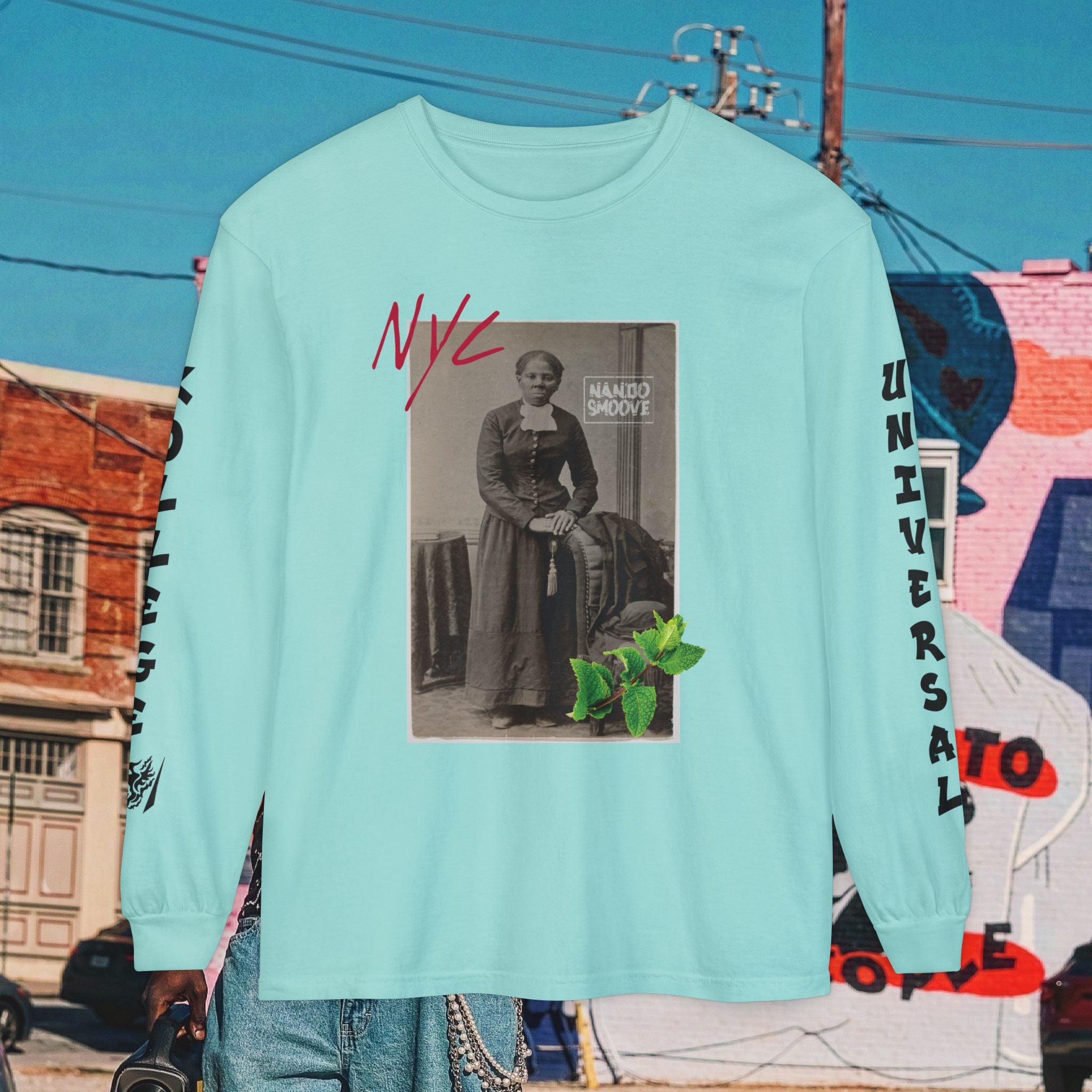 Harriet Tubman Unisex Garment-dyed Long Sleeve “MinTee” Shirt