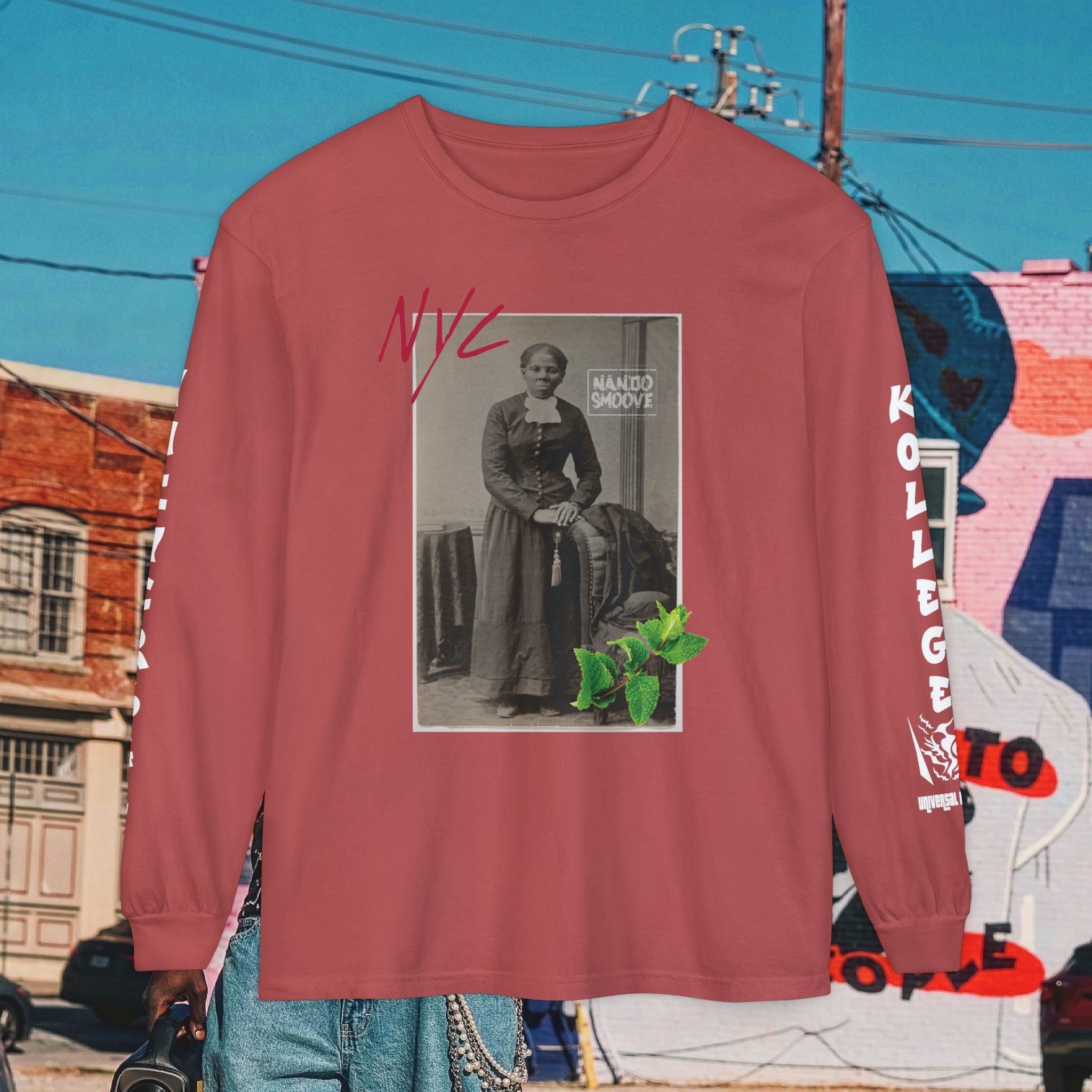Harriet Tubman Unisex Garment-dyed Long Sleeve “MinTee” Shirt