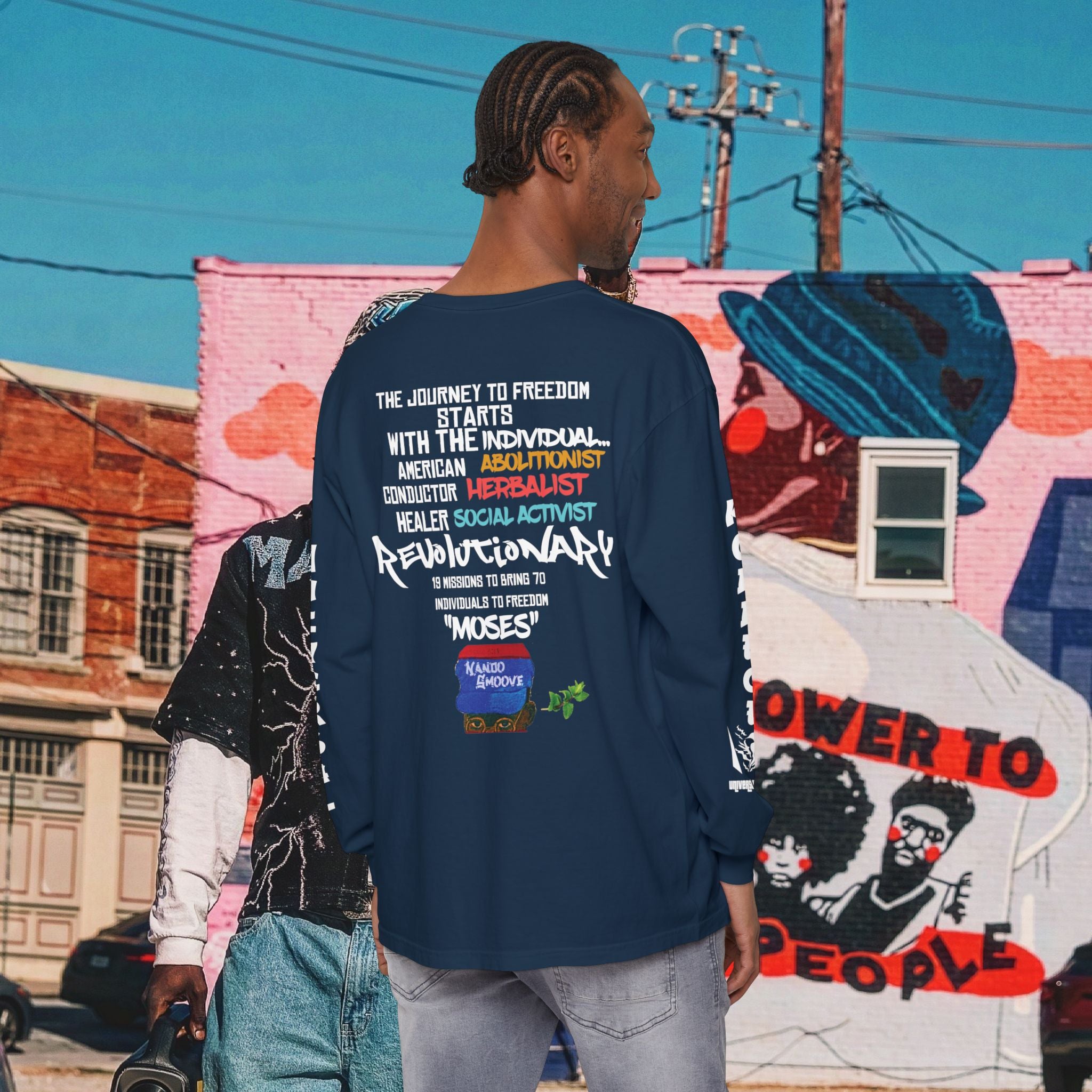 Harriet Tubman Unisex Garment-dyed Long Sleeve “MinTee” Shirt