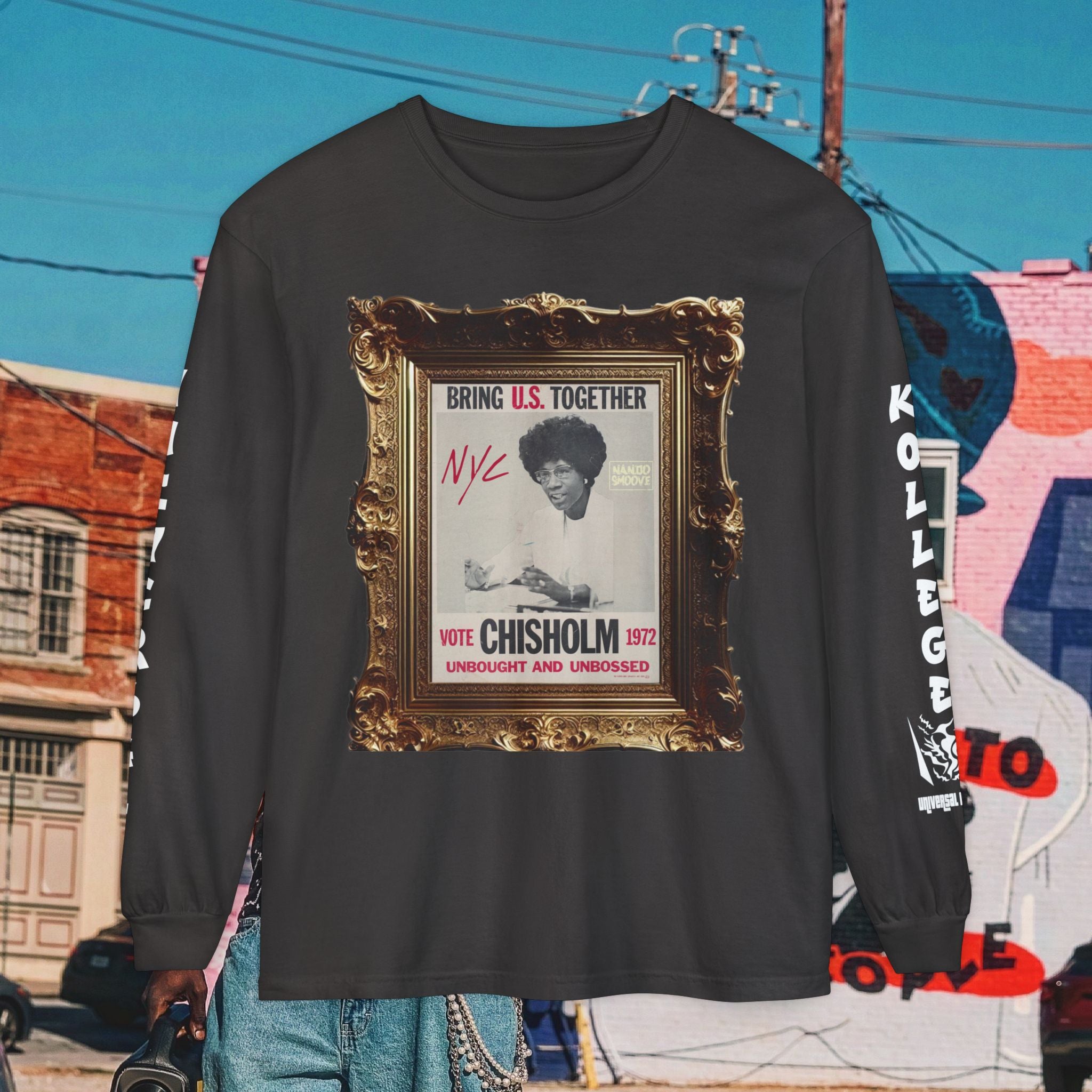 Shirley Chisholm Unisex Garment-dyed Long Sleeve T-Shirt
