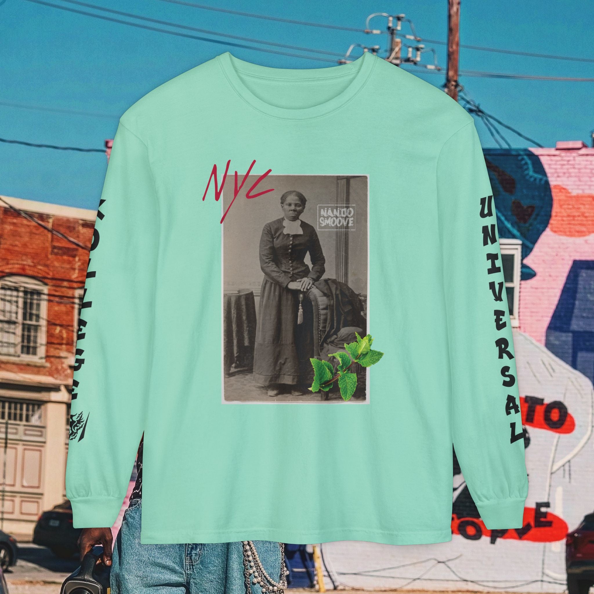 Harriet Tubman Unisex Garment-dyed Long Sleeve “MinTee” Shirt