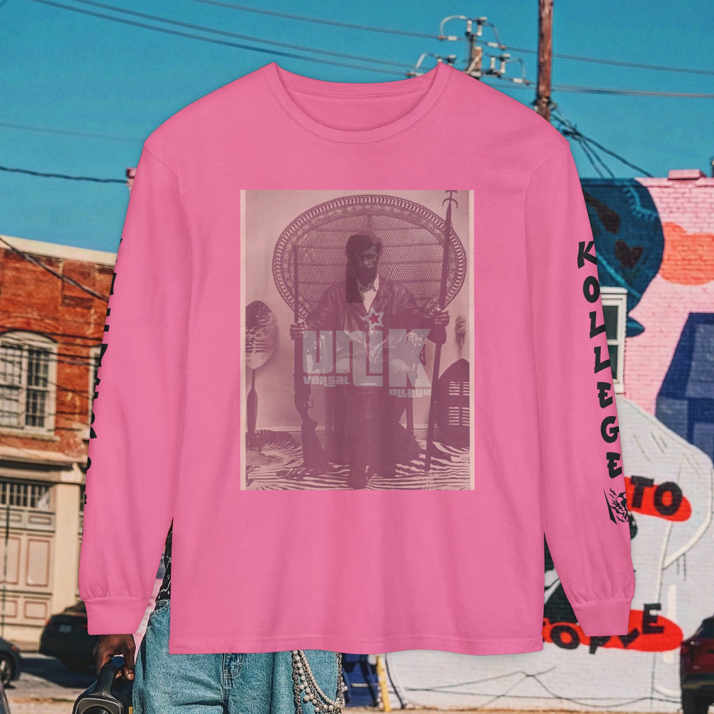 Huey P. Newton Universal Kollege Unisex Garment-dyed Long Sleeve T-Shirt