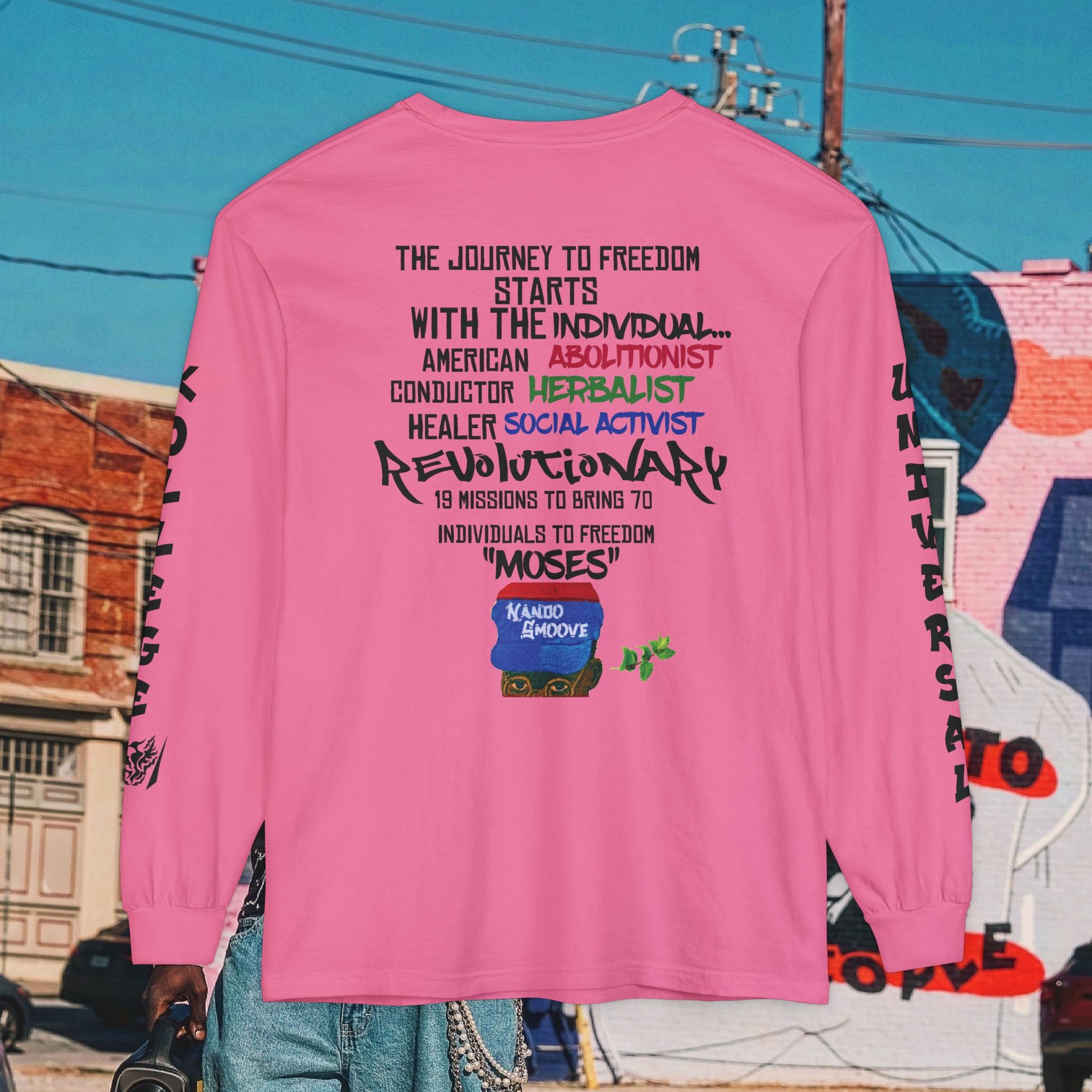 Harriet Tubman Unisex Garment-dyed Long Sleeve “MinTee” Shirt