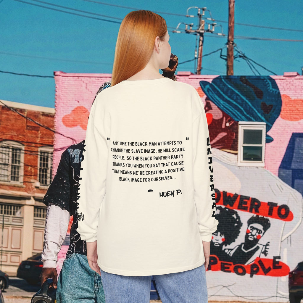 Huey P. Newton Universal Kollege Unisex Garment-dyed Long Sleeve T-Shirt