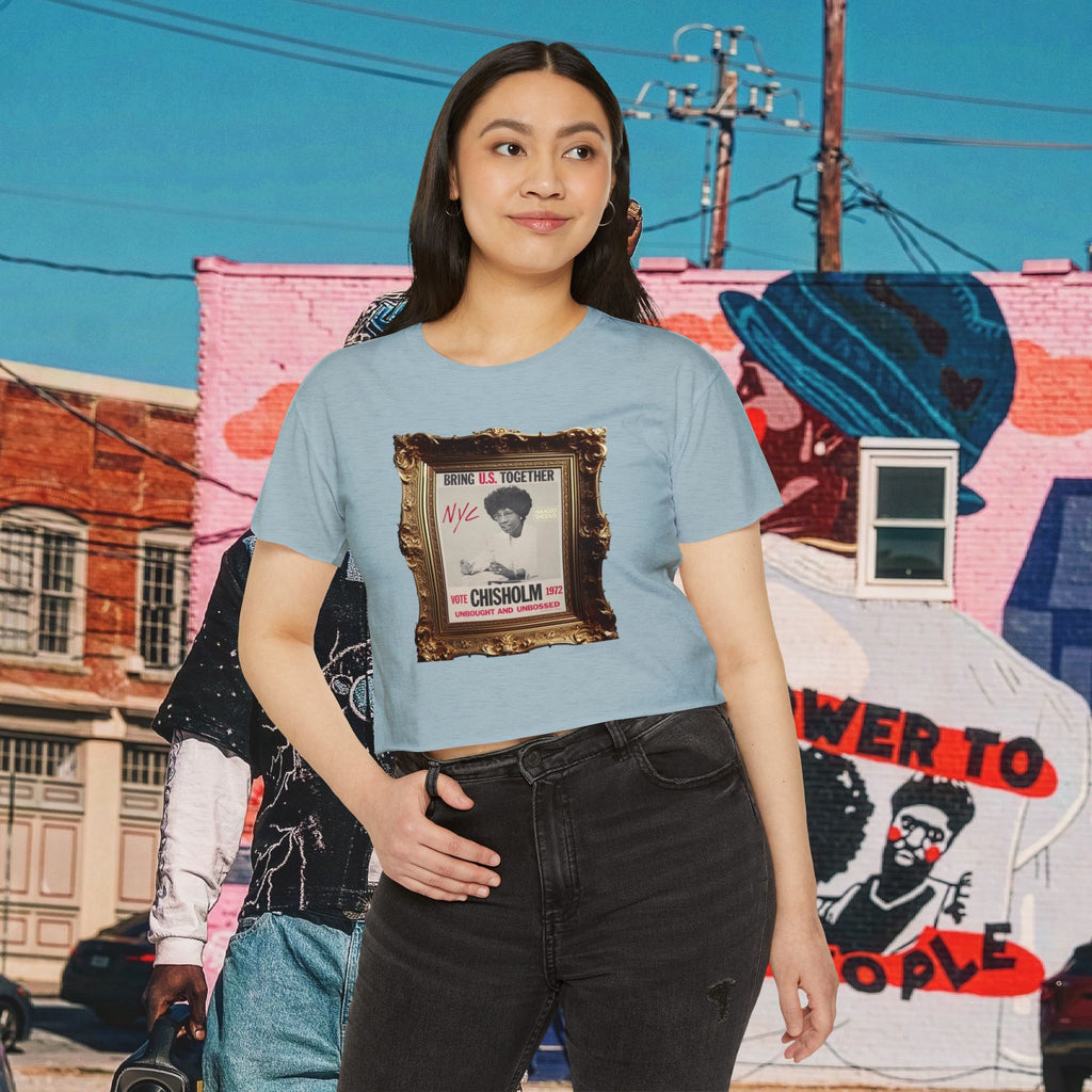 Shirley Chisholm Women's Festival Crop Top (Black Text)