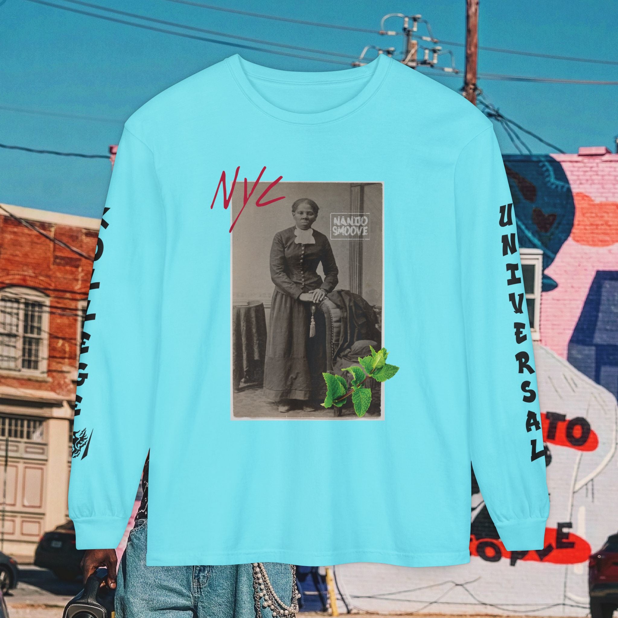 Harriet Tubman Unisex Garment-dyed Long Sleeve “MinTee” Shirt