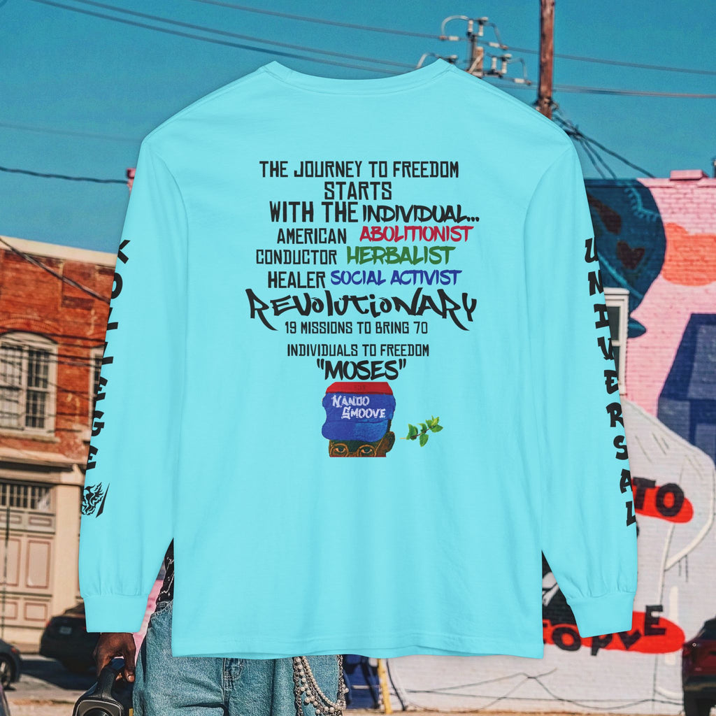 Harriet Tubman Unisex Garment-dyed Long Sleeve “MinTee” Shirt