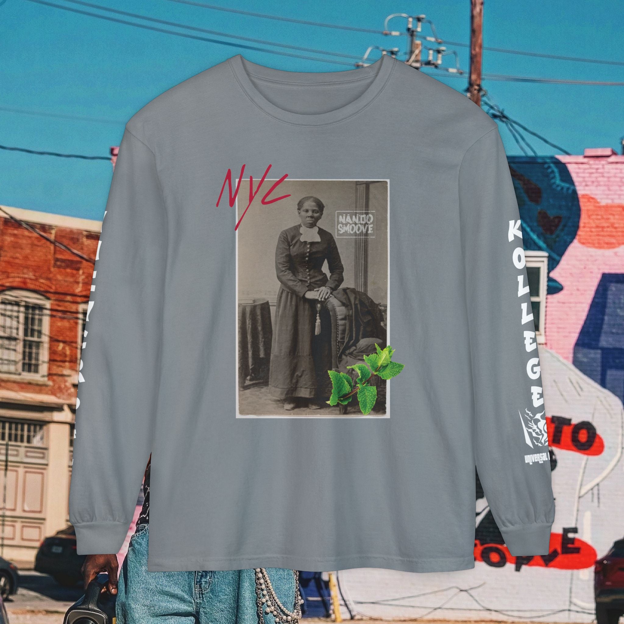 Harriet Tubman Unisex Garment-dyed Long Sleeve “MinTee” Shirt