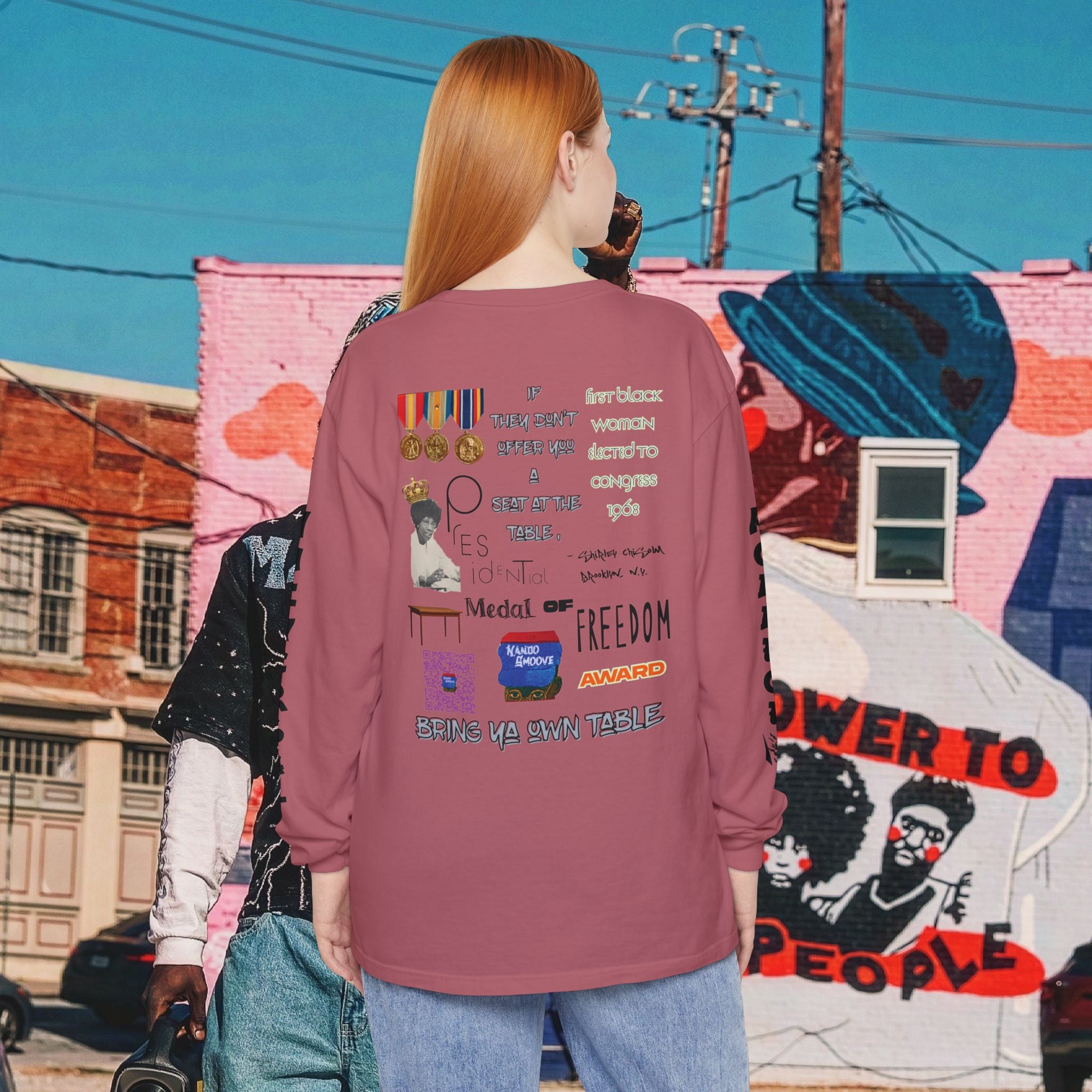Shirley Chisholm Unisex Garment-dyed Long Sleeve T-Shirt