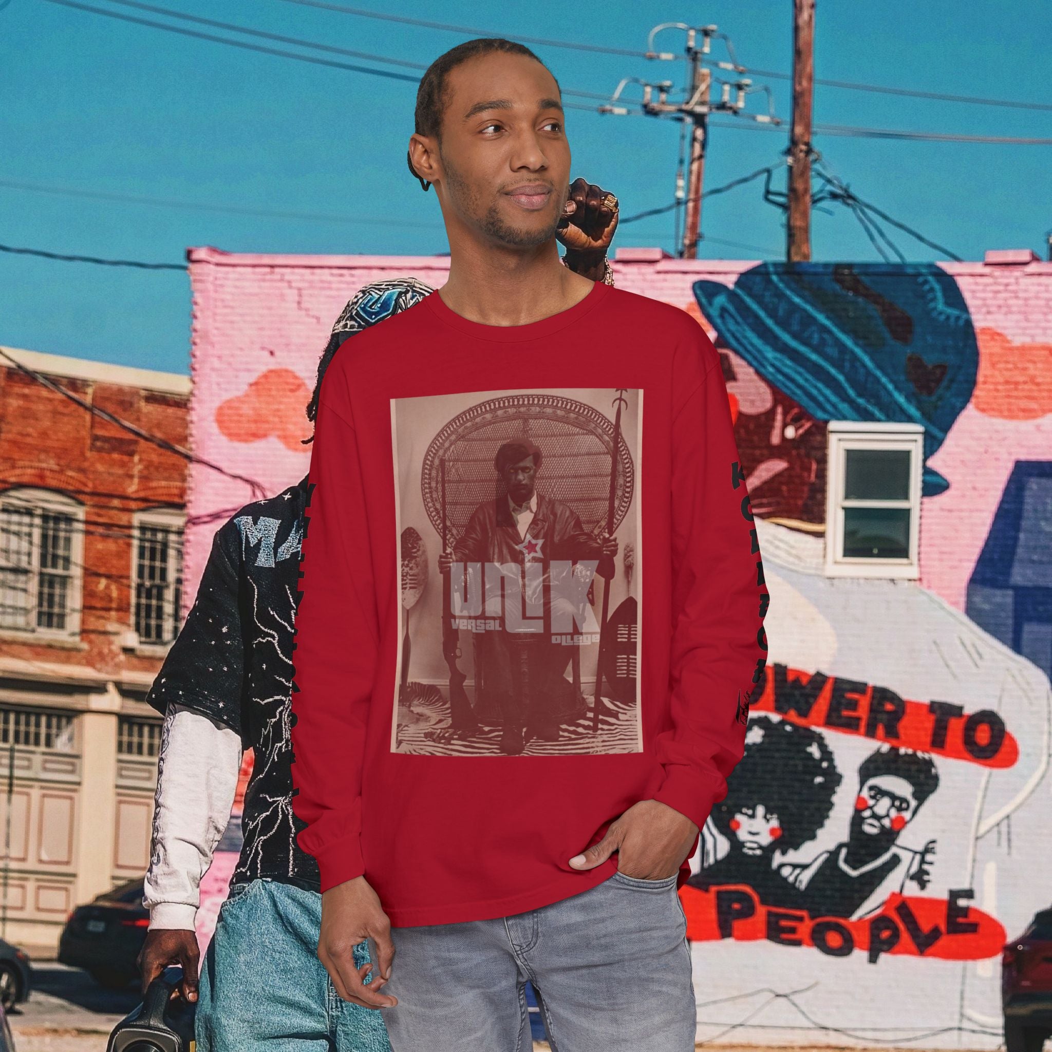 Huey P. Newton Universal Kollege Unisex Garment-dyed Long Sleeve T-Shirt