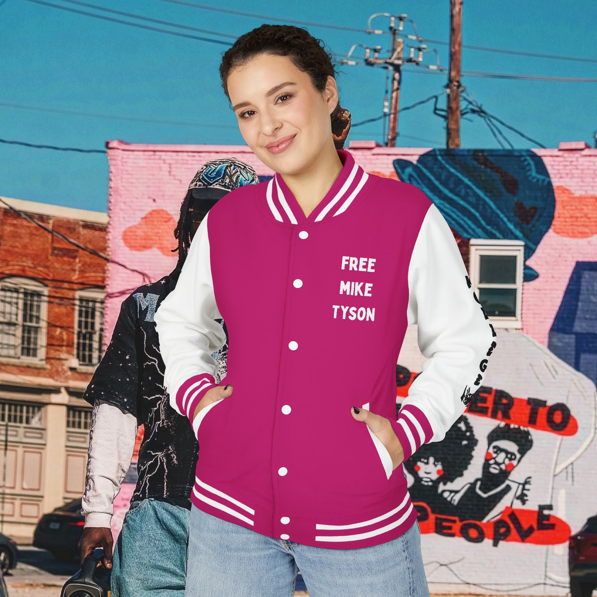 “FREE MIKE TYSON” Unisex Heavyweight Letterman Jacket
