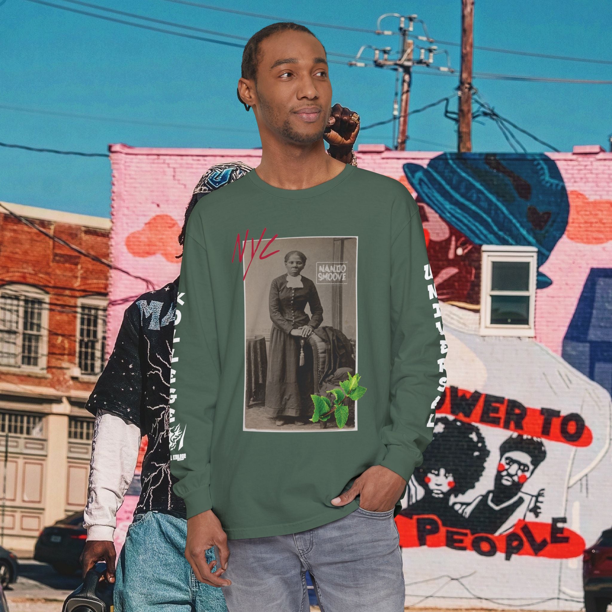 Harriet Tubman Unisex Garment-dyed Long Sleeve “MinTee” Shirt