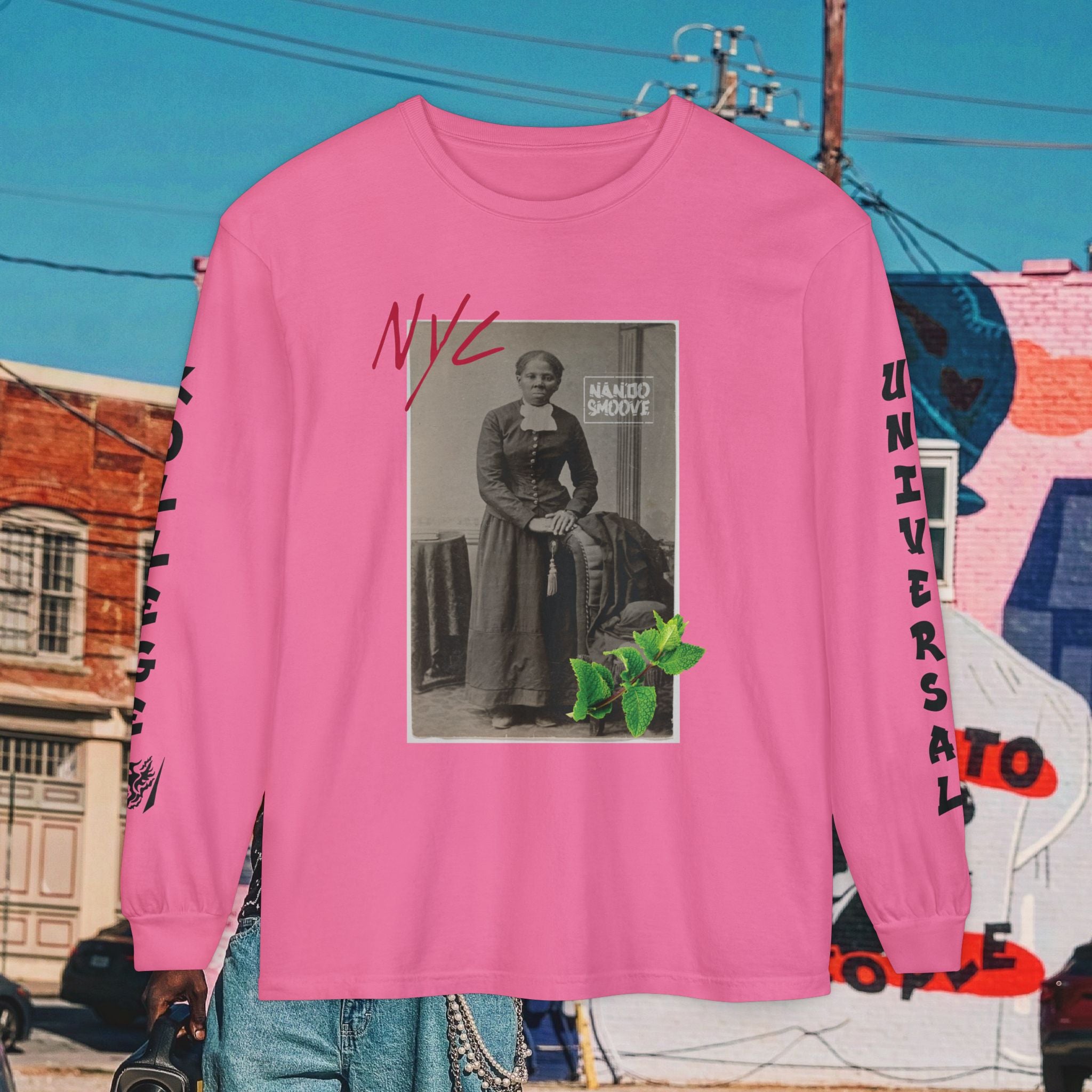 Harriet Tubman Unisex Garment-dyed Long Sleeve “MinTee” Shirt