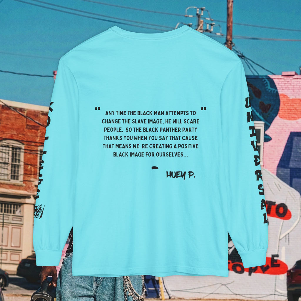 Huey P. Newton Universal Kollege Unisex Garment-dyed Long Sleeve T-Shirt