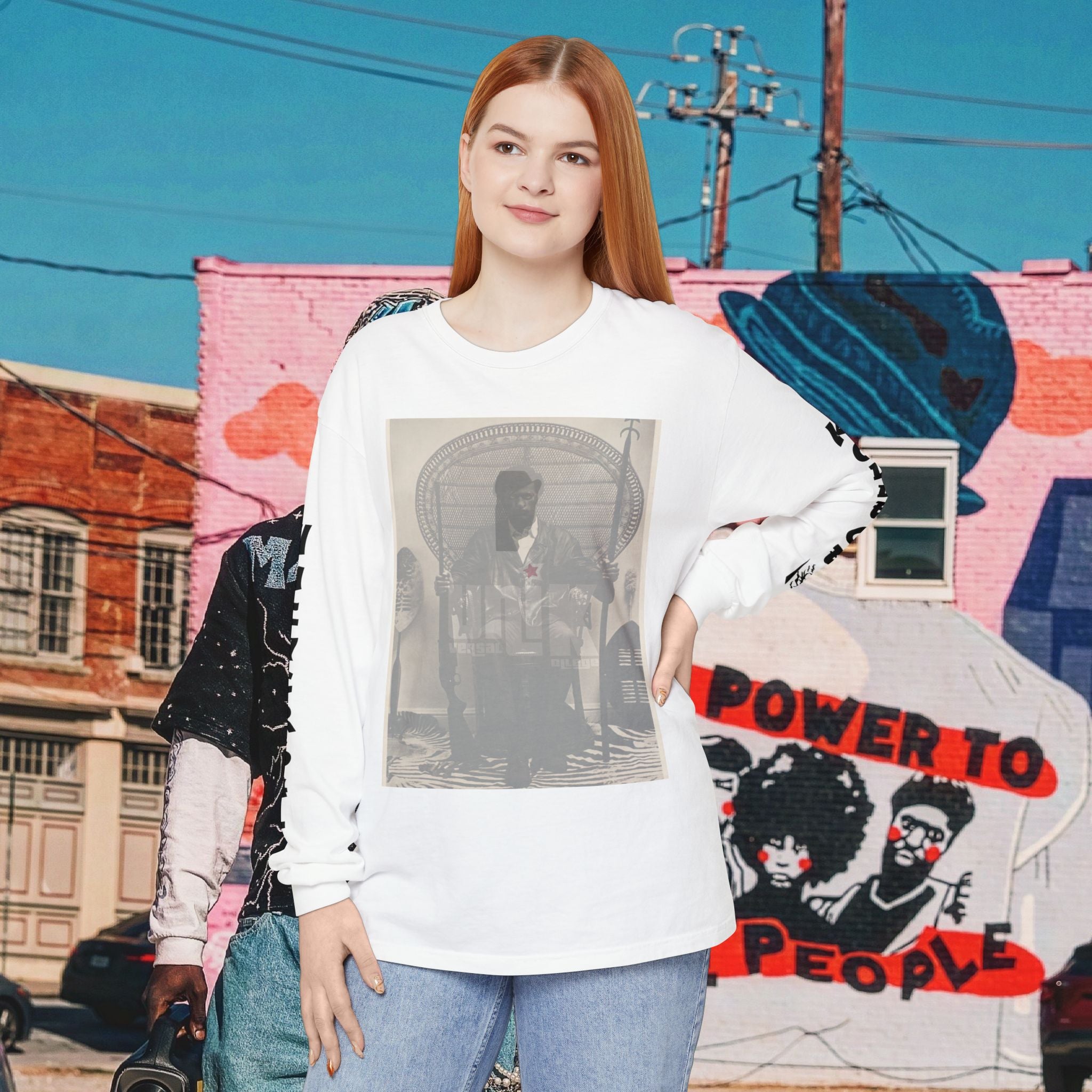 Huey P. Newton Universal Kollege Unisex Garment-dyed Long Sleeve T-Shirt