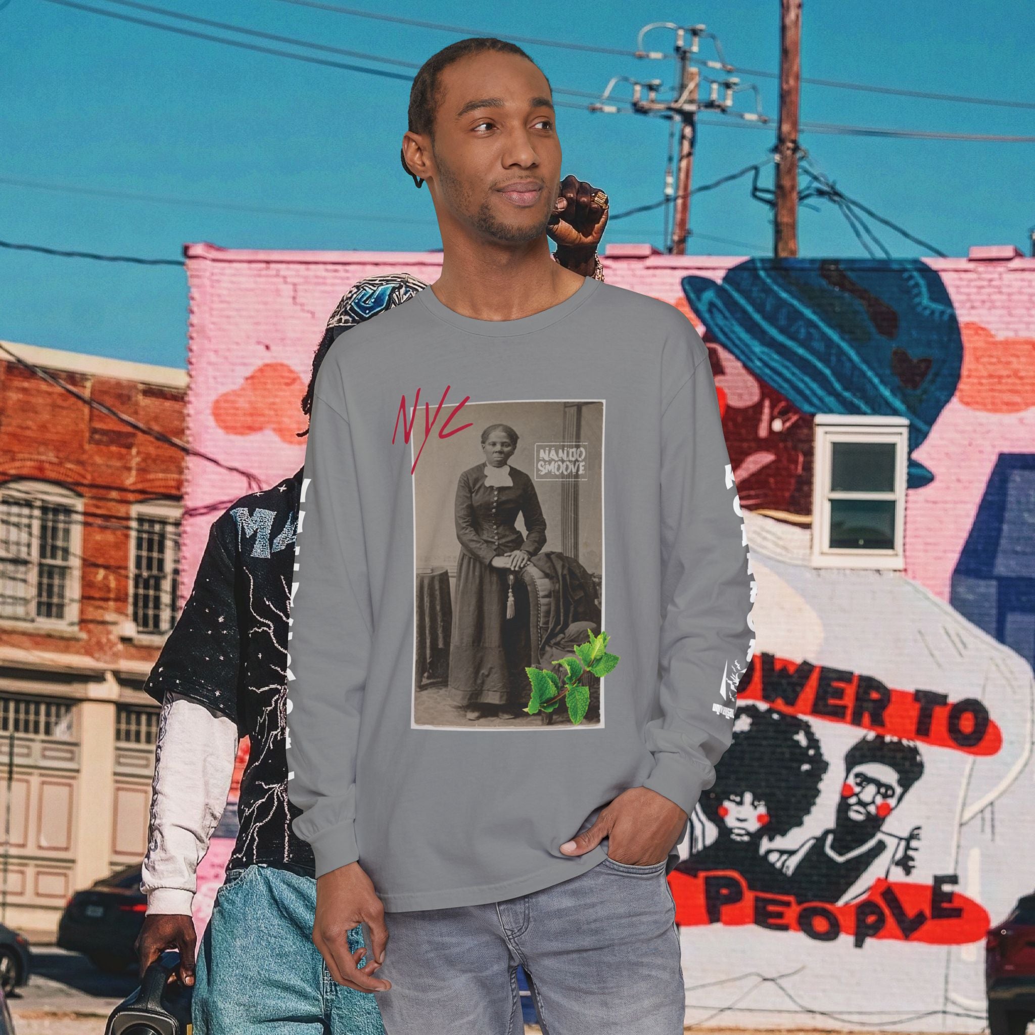 Harriet Tubman Unisex Garment-dyed Long Sleeve “MinTee” Shirt