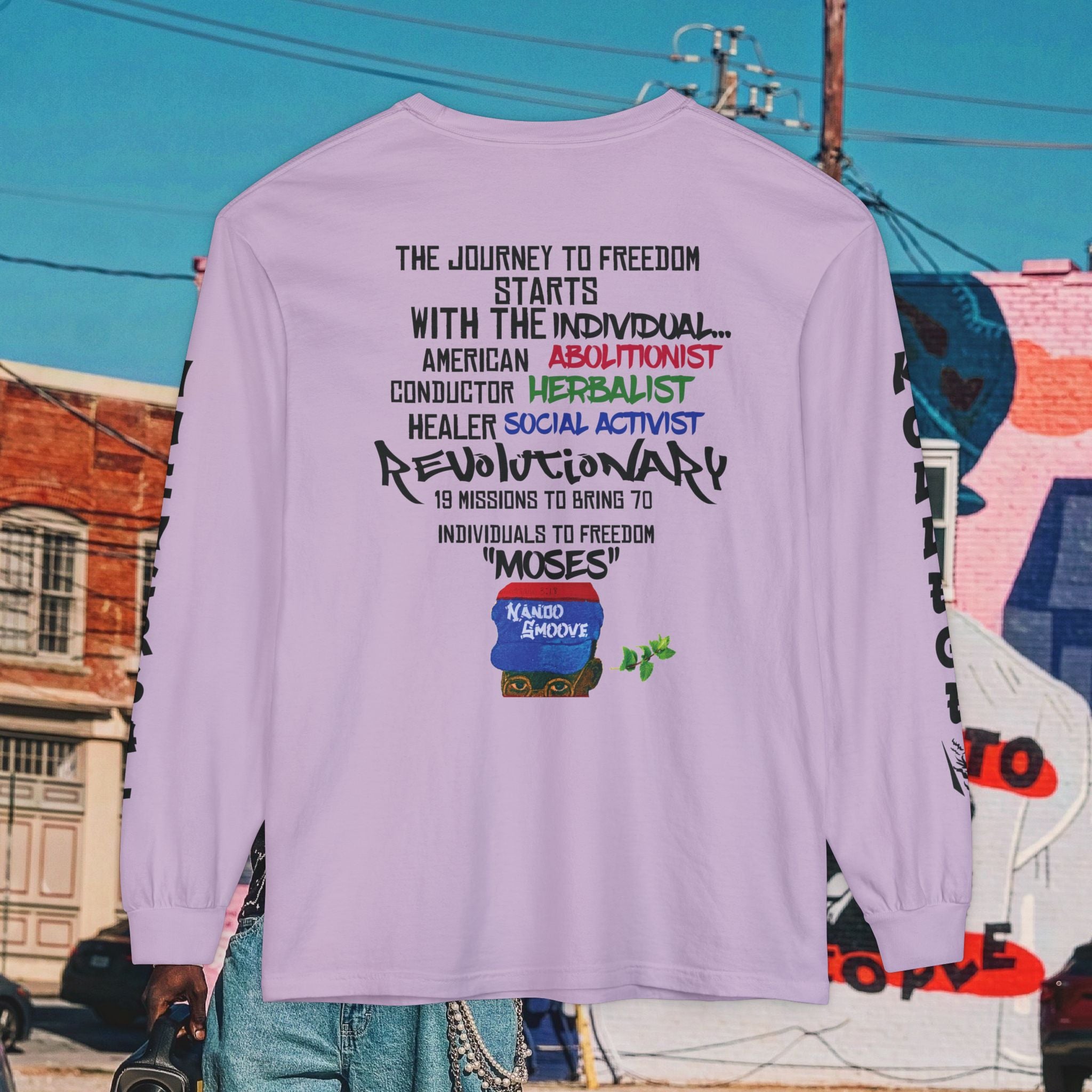 Harriet Tubman Unisex Garment-dyed Long Sleeve “MinTee” Shirt