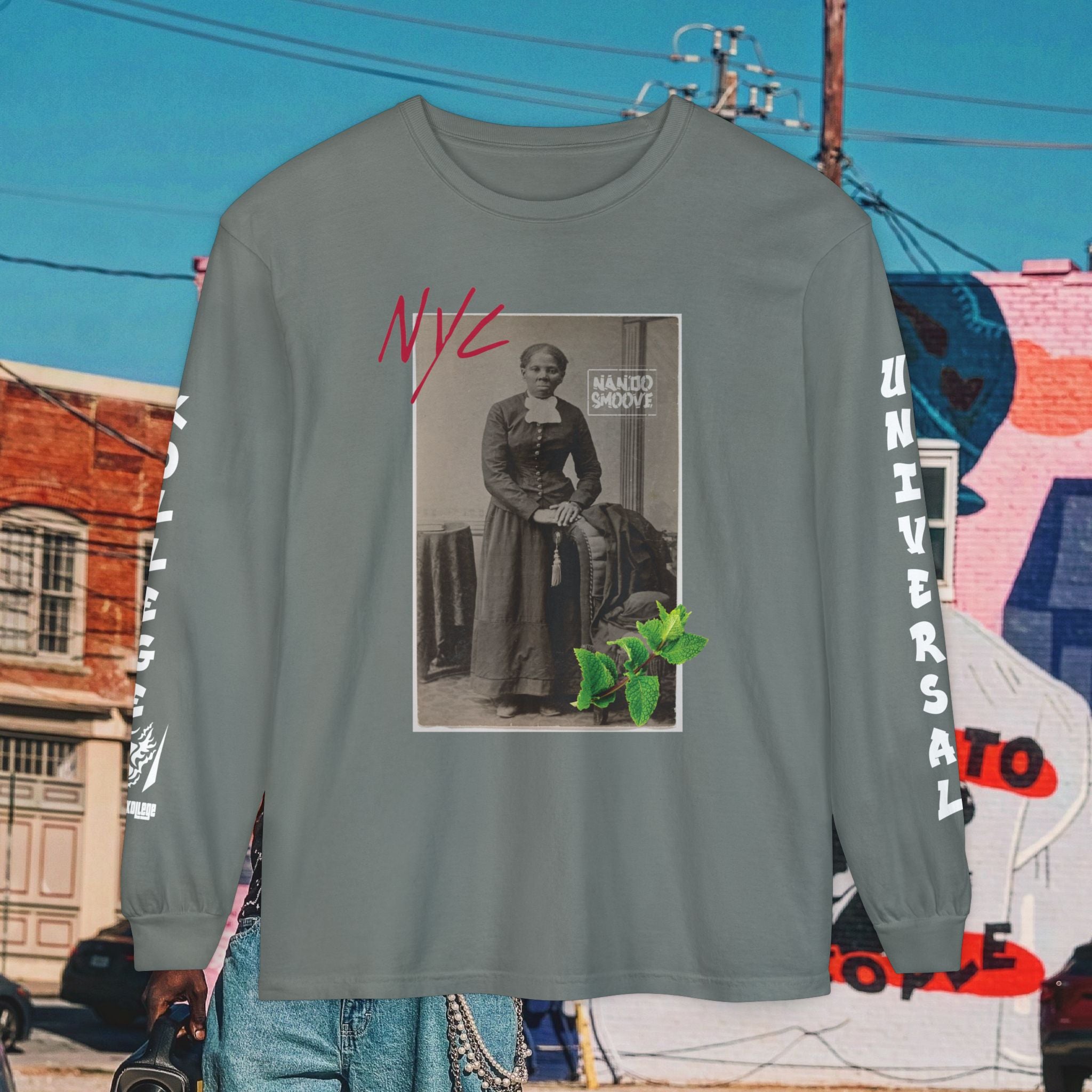 Harriet Tubman Unisex Garment-dyed Long Sleeve “MinTee” Shirt