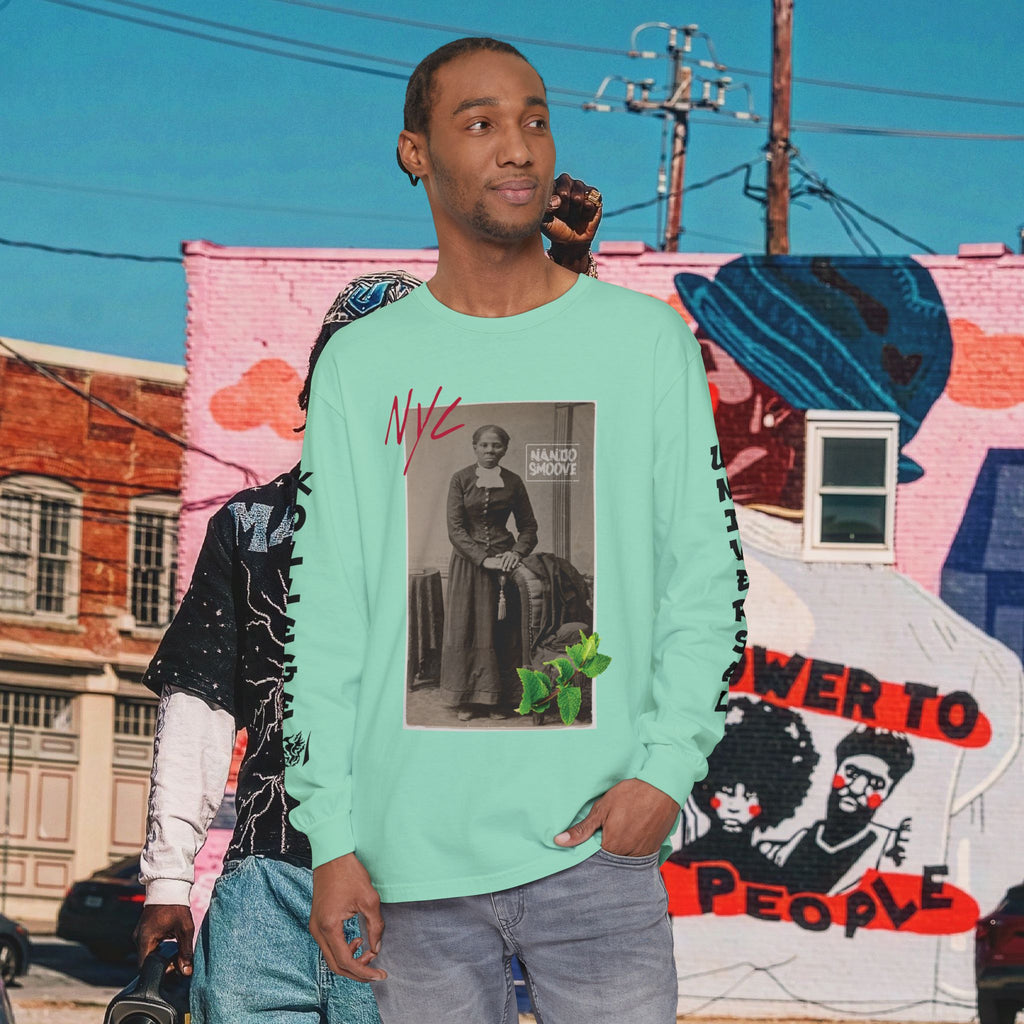 Harriet Tubman Unisex Garment-dyed Long Sleeve “MinTee” Shirt