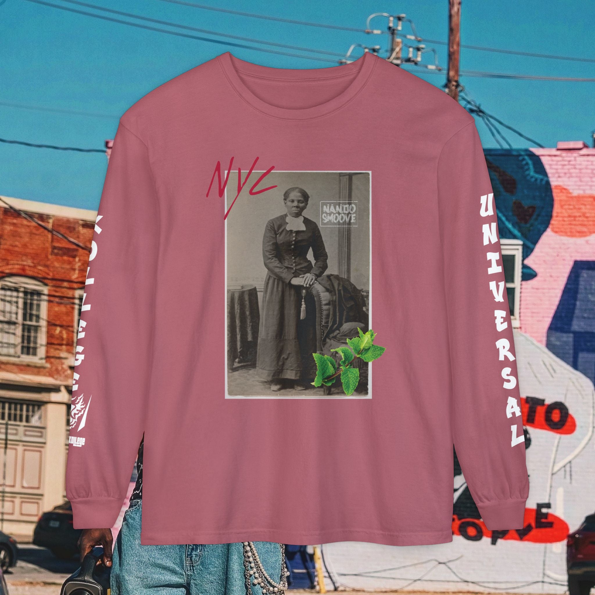 Harriet Tubman Unisex Garment-dyed Long Sleeve “MinTee” Shirt