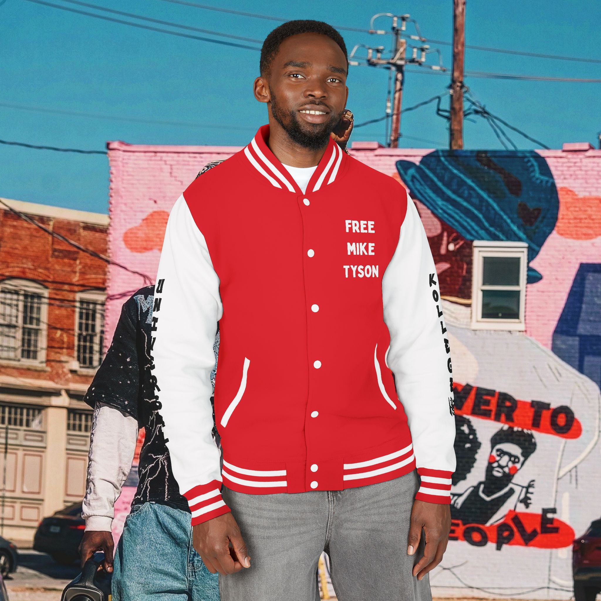 “FREE MIKE TYSON” Unisex Heavyweight Letterman Jacket