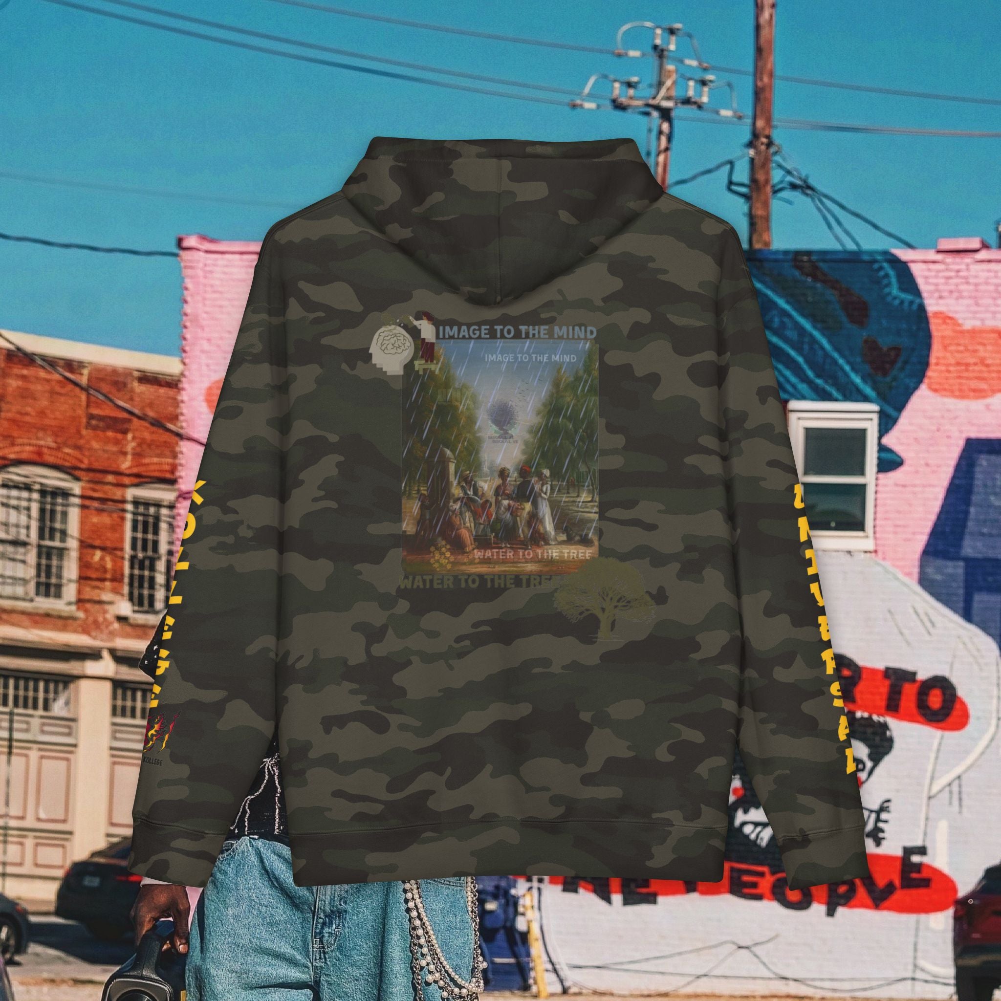 “Image To The Mind, Water To The Tree” Unisex Heavyweight Hooded Sweatshirt