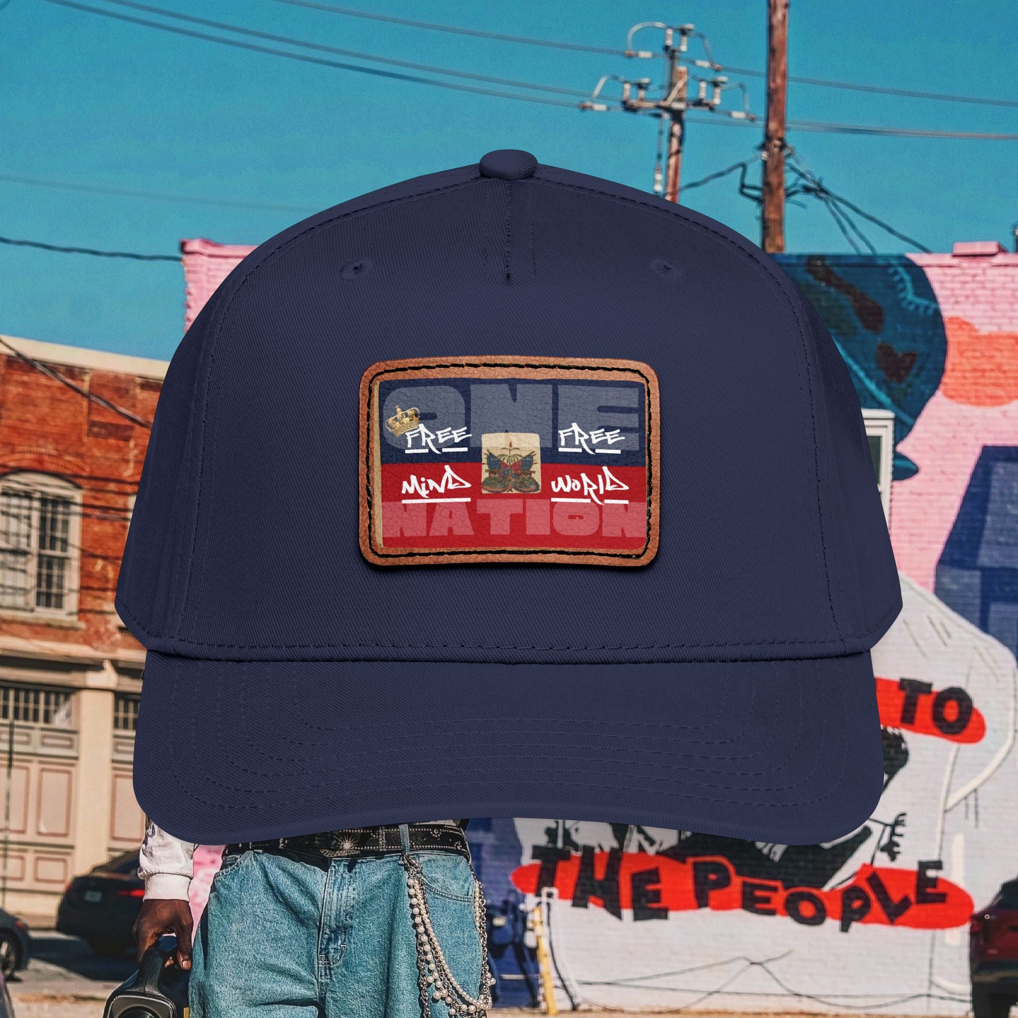 Sa Ka Fete “ONE NATION” Baseball Cap with Leather Patch
